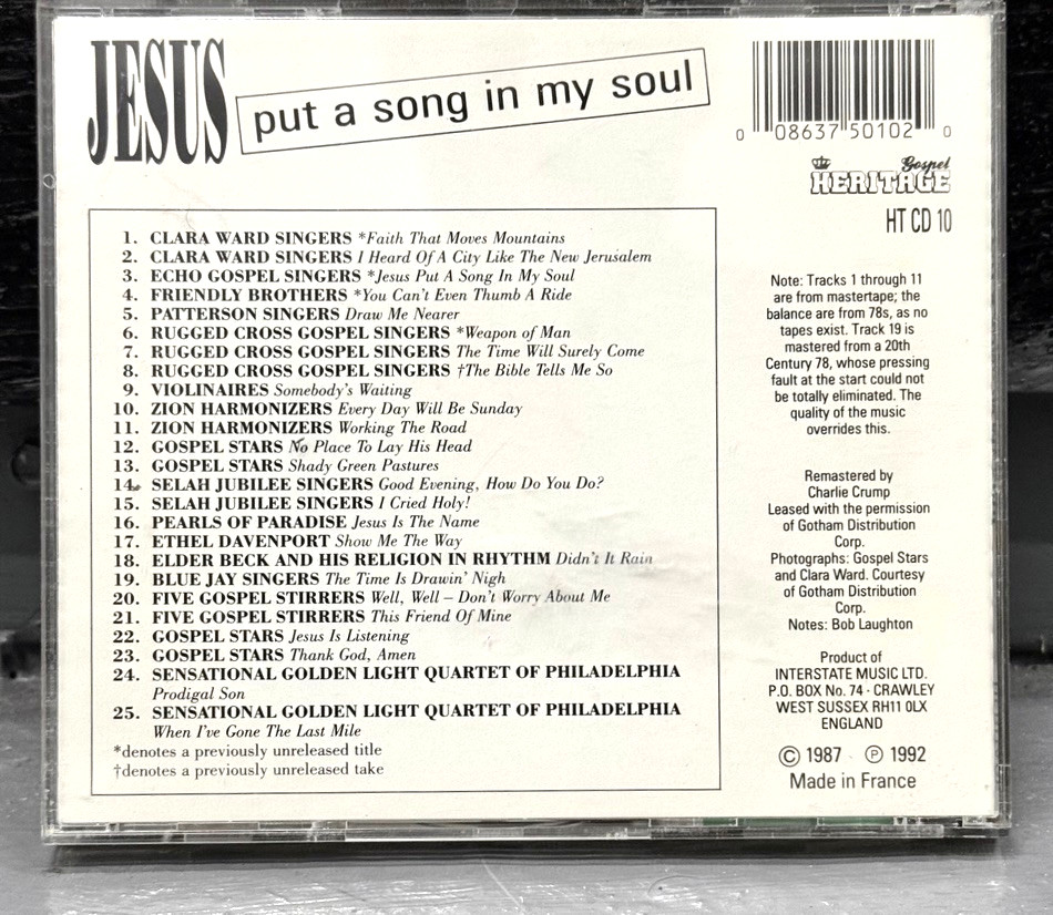 JESUS Put a Song in My Soul. Rare collectible Gospel audio CD