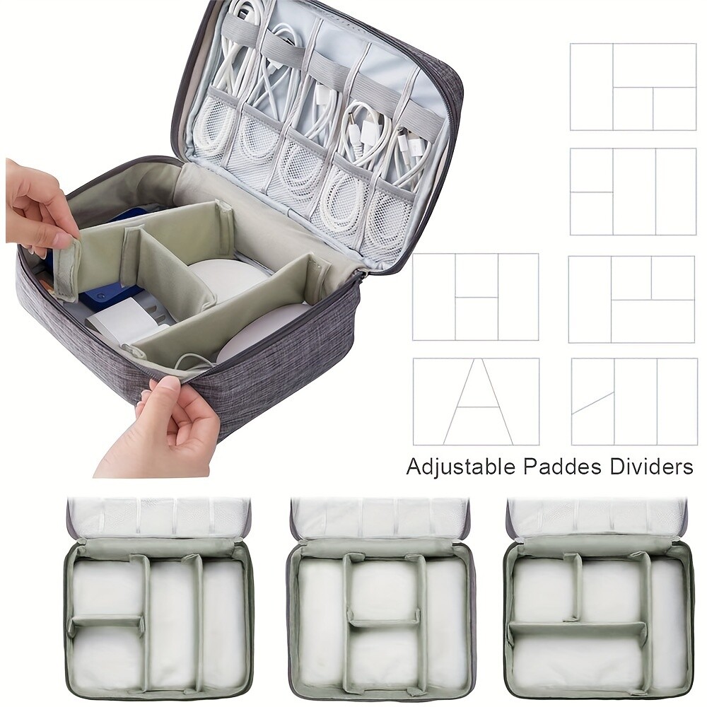 Electronics Organizer Travel Cable Organizer Bag Waterproof Portable Digital Sto