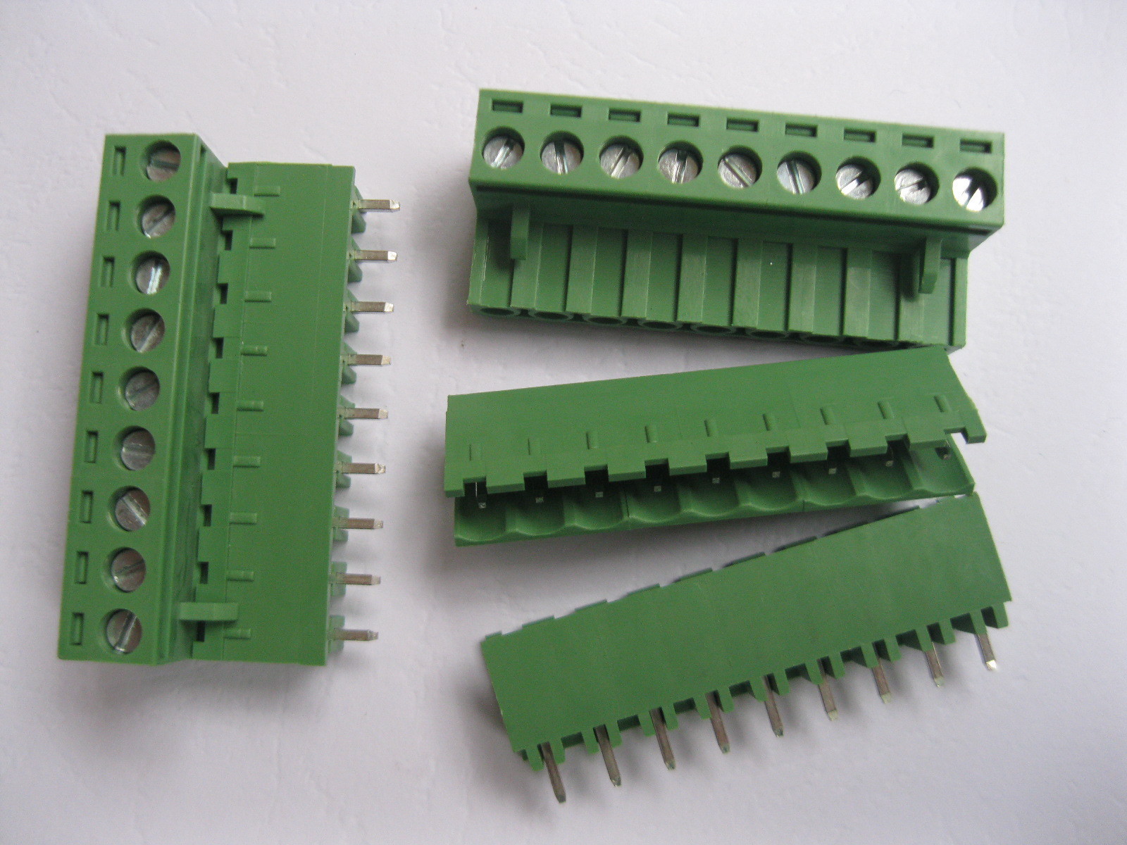 6pcs 9pin/way 5.08mm Screw Terminal Block Connector Green Plugable Type Straight