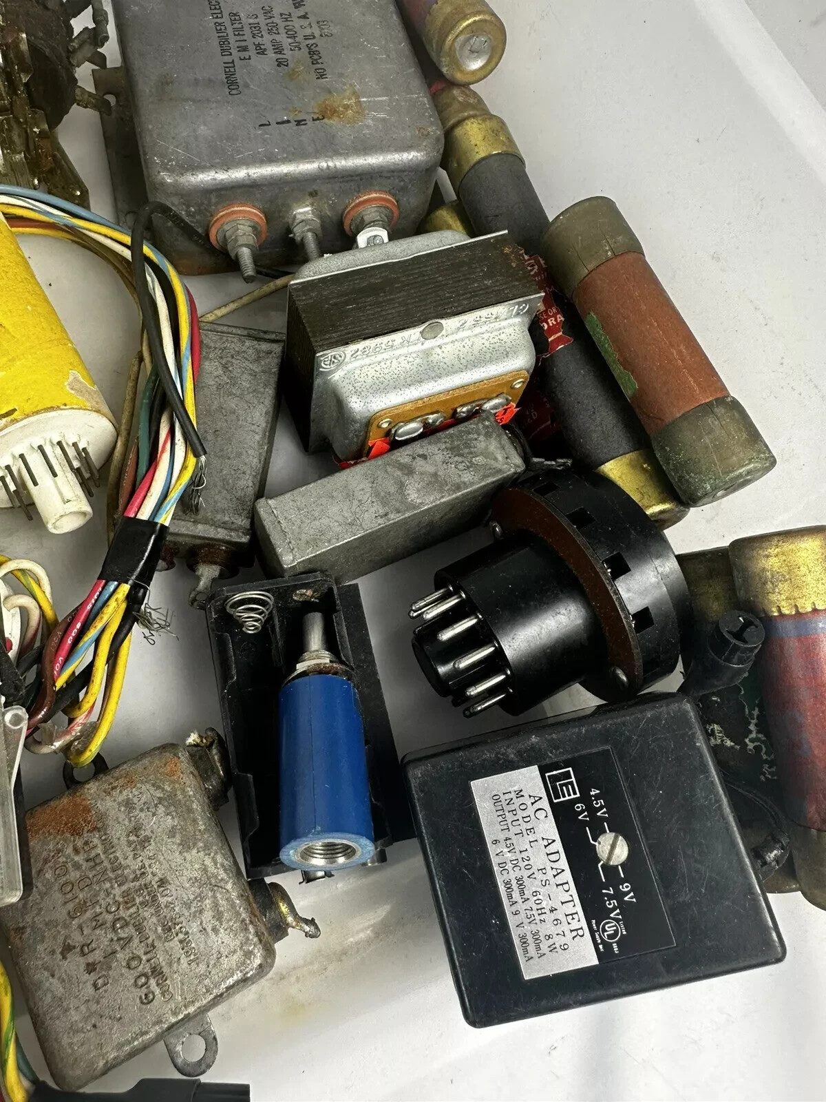 Huge Lot Of Transformers, Capacitors, Semiconductors, Transistors, IC chips, Etc