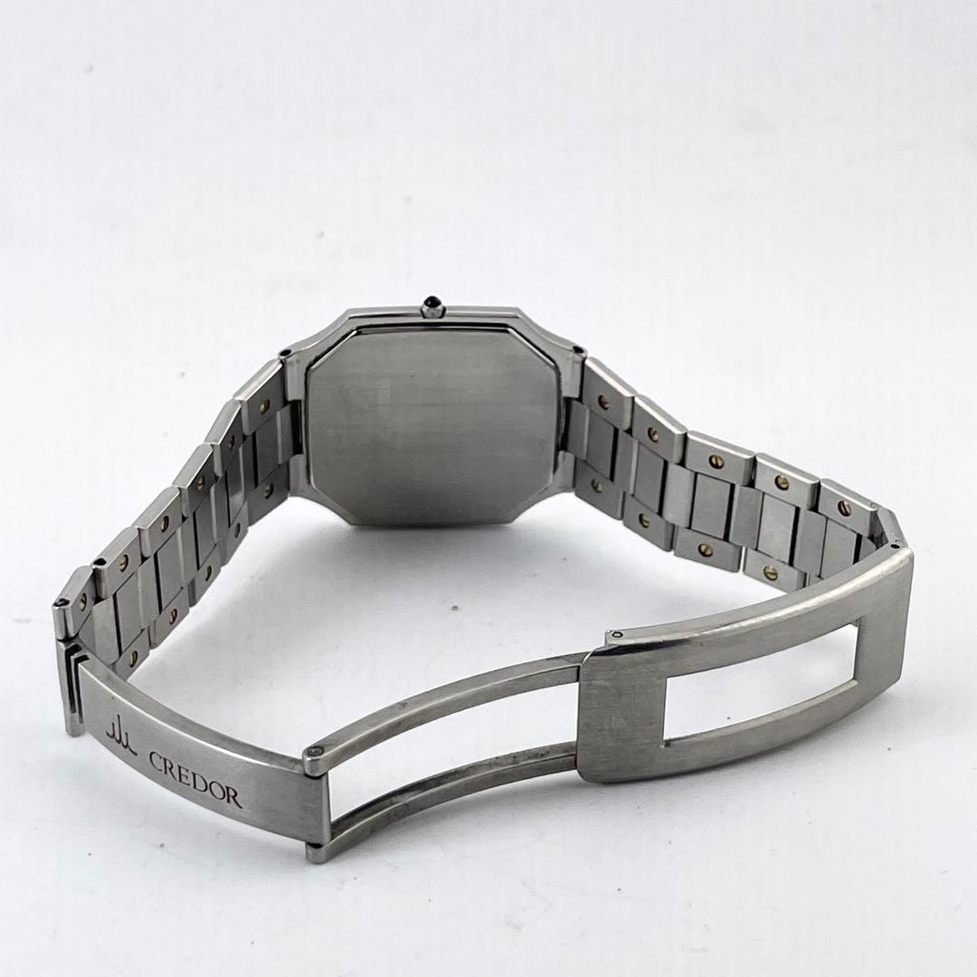 Seiko Wristwatch Gerald Genta Credor Guilloche for Men’s silver color 31.6mm