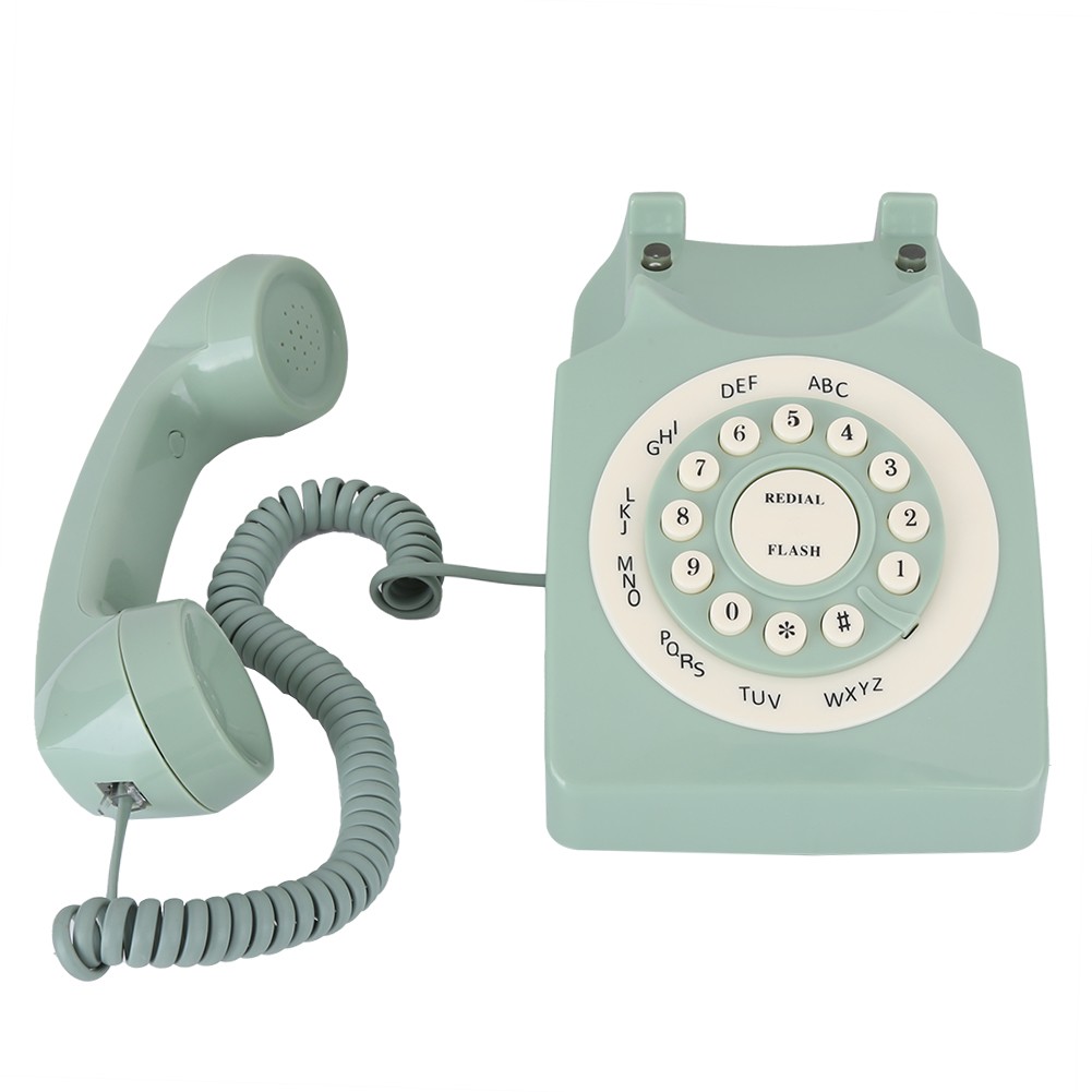 Antique Green Telephone Vintage Style High Definition Call For Home Office