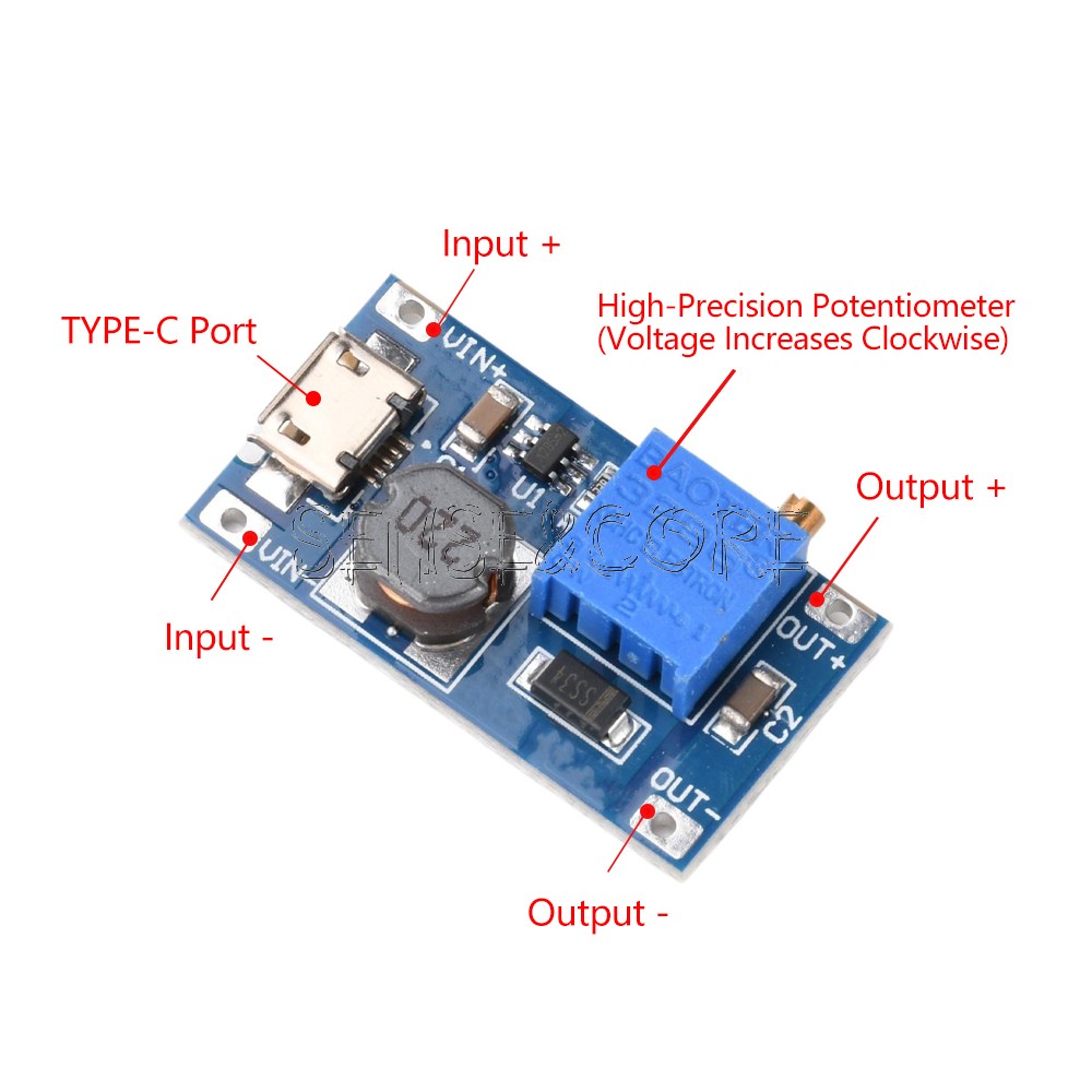 5PCS 2A booster board DC-DC step-up module 2/24V to 5/9/12 / 28V Replace XL6009