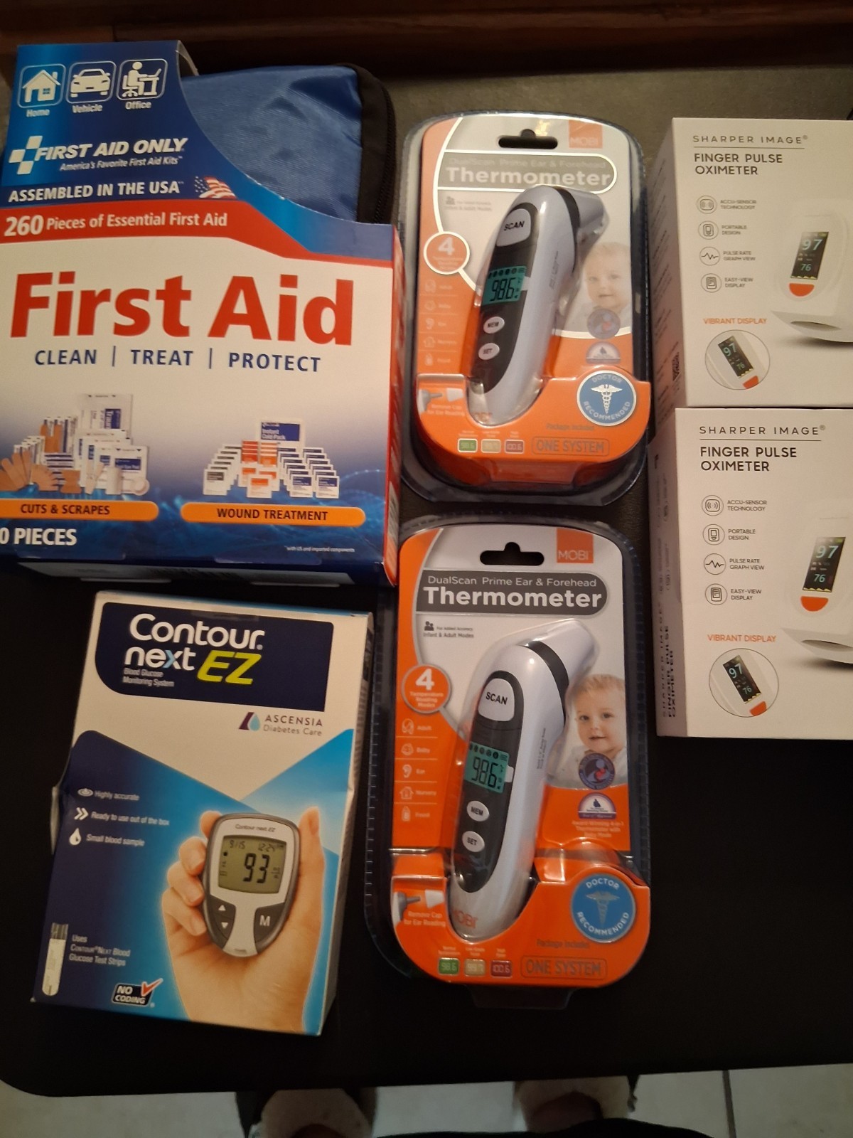 Braun Ascensia First Aid Only Mixed Lot: First Aid Thermometers Oximeter Scale