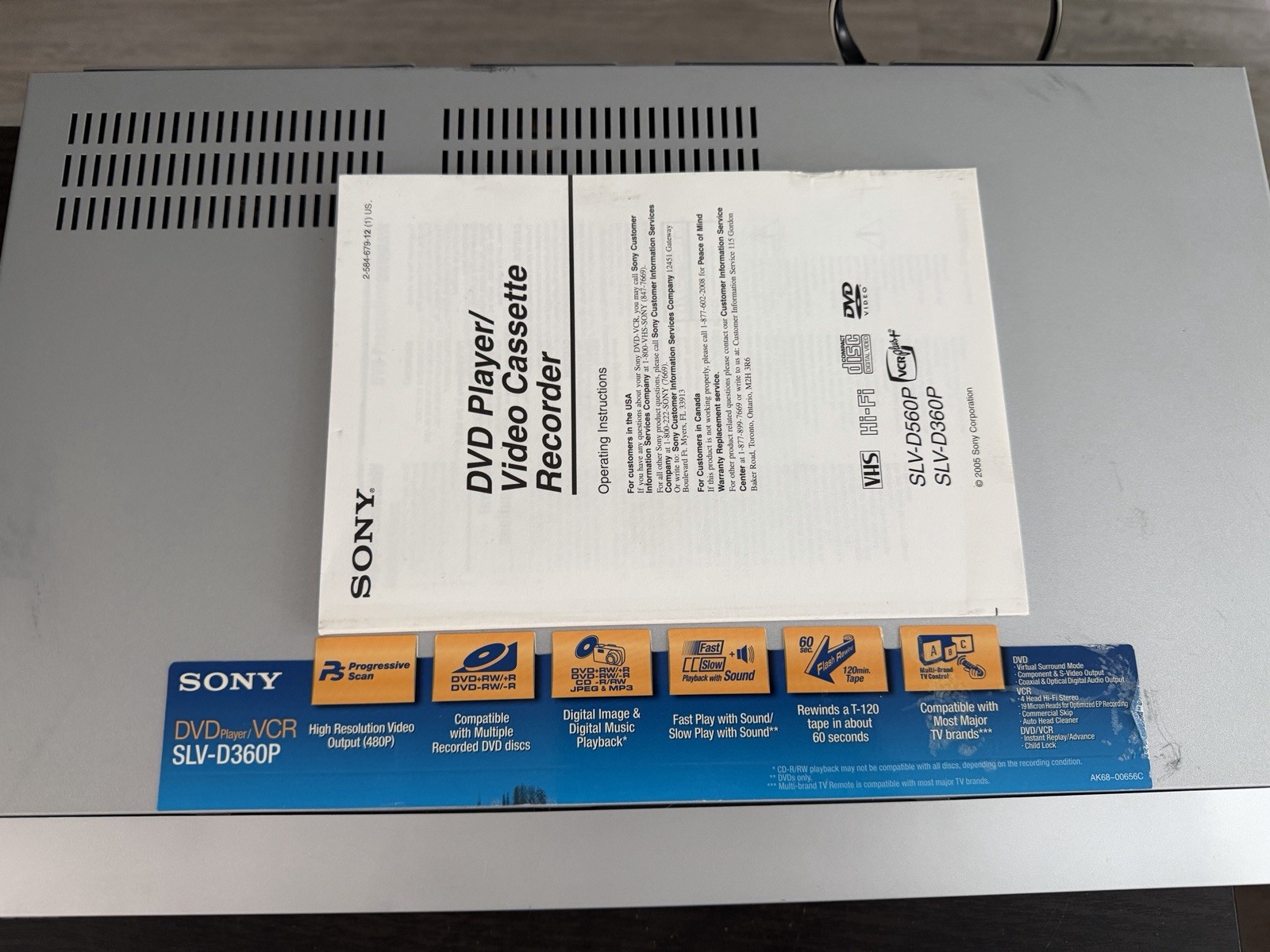Sony SLV-D360P SLV-D300P DVD/VCR Combo