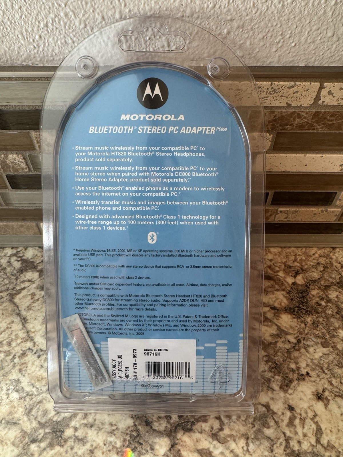 New Motorola PC850 Bluetooth Stero PC Adapter USB Computer Laptop Notebook Music