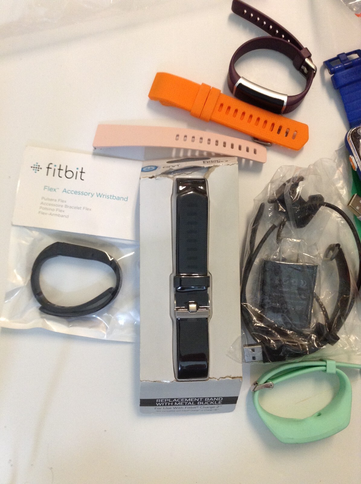HUGE lot AS IS UNTESTED USED activity trackers bands chargers cases cords Lot-2