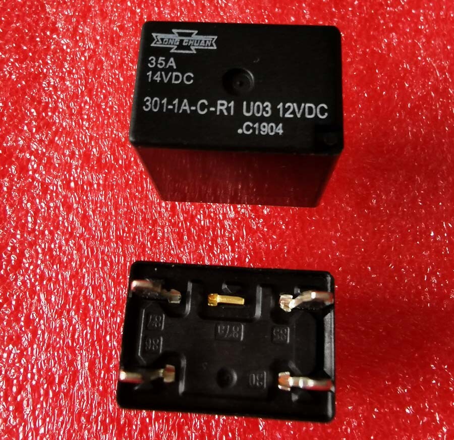 2PCS ORIGINAL 301-1A-C-R1-U03 12VDC Automotive Song Chuan Relay 4pins