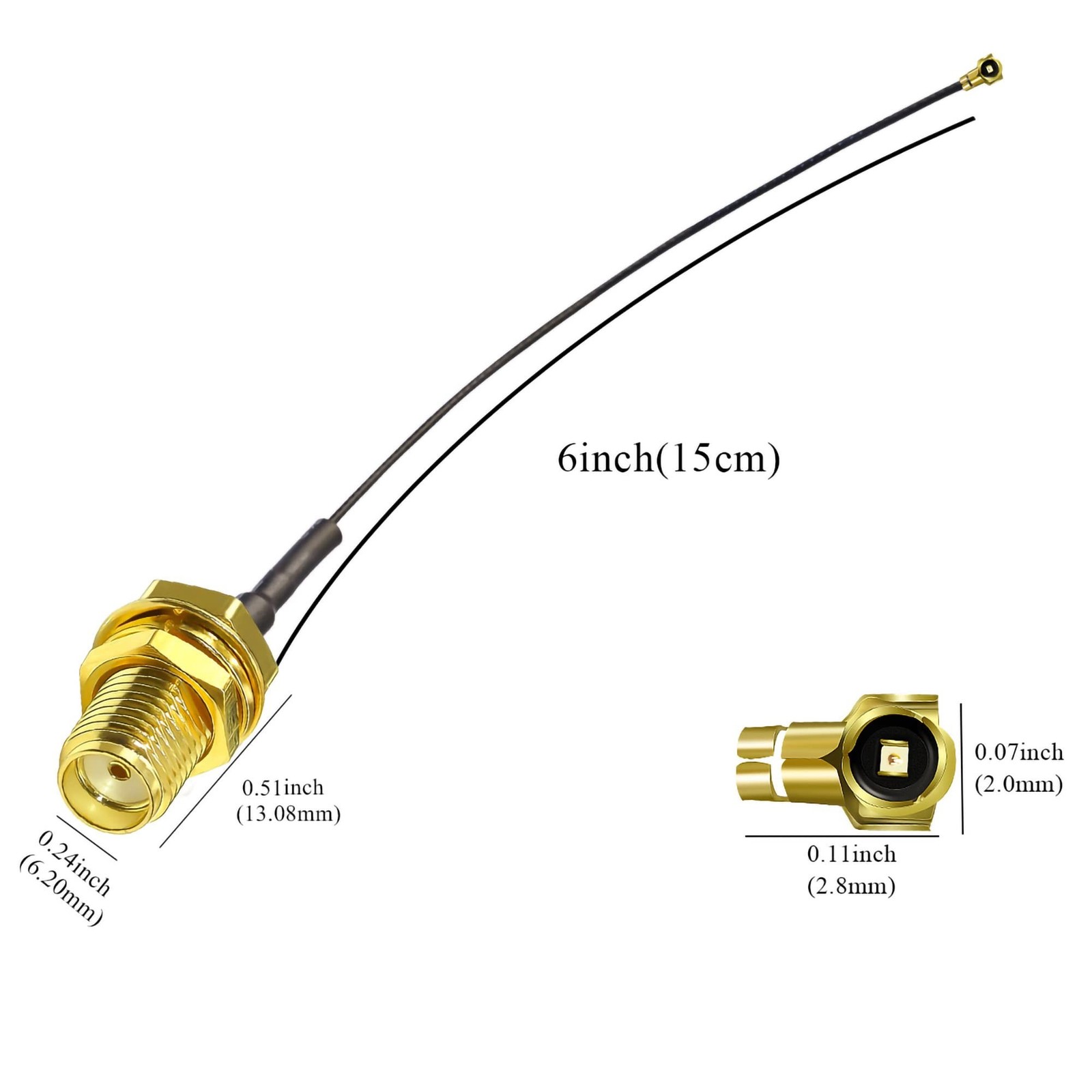 TUOLNK 5pcs 6inch SMA Female to U.fl/IPX Extension Cable SMA Female Jack Bulk…
