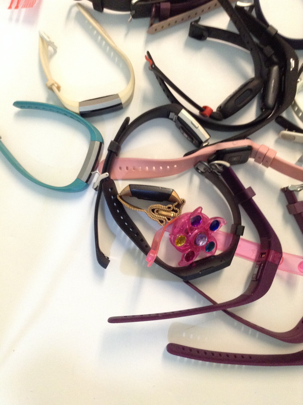 HUGE lot AS IS UNTESTED USED activity trackers bands chargers cases cords Lot-2