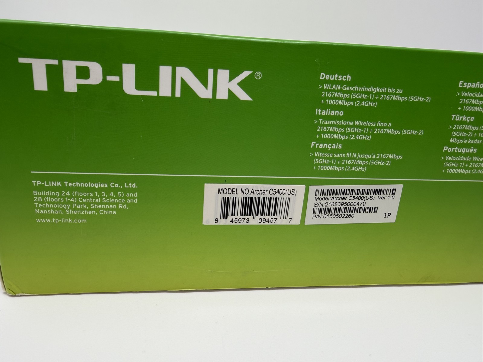 TP-Link Archer C5400 AC5400 Wireless Tri-Band MU-MIMO Gigabit Router