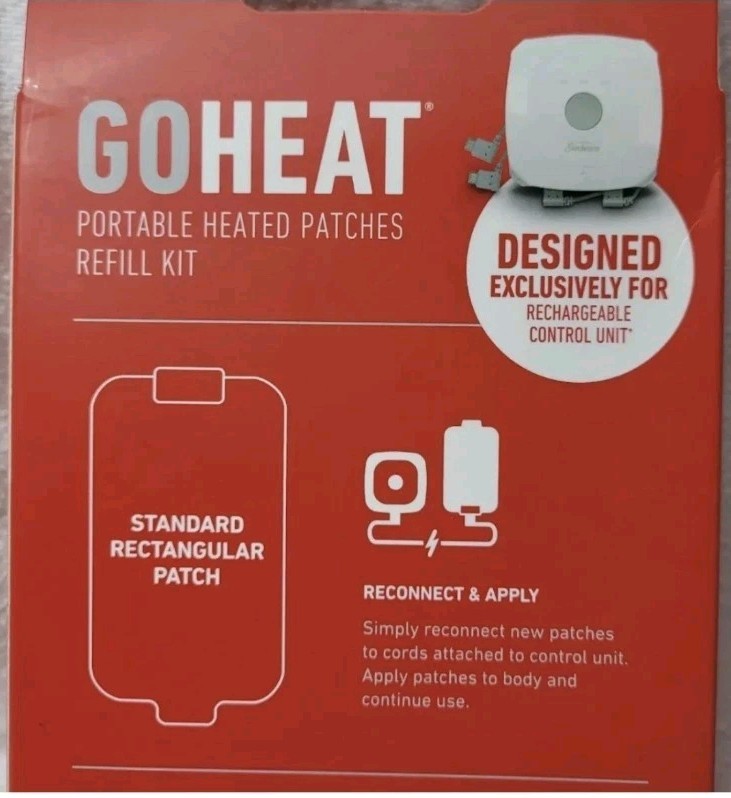 2 Sunbeam GoHeat Portable Heated Refill Kit w/ 2 Reusable Gel Patches ~Authentic