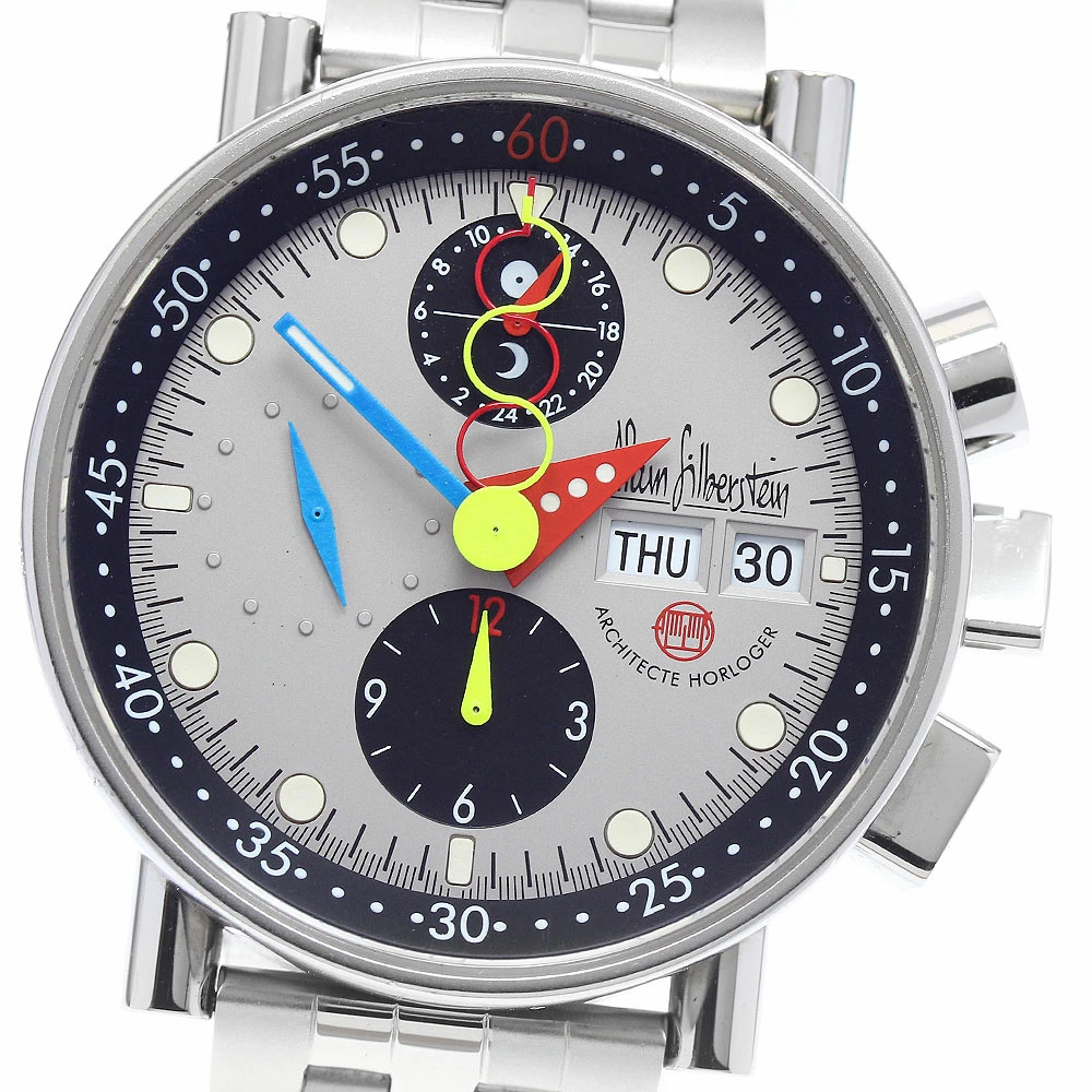 Alain Silberstein LWO5100 Chronograph Bauhaus DayDate Automatic Men’s Watch