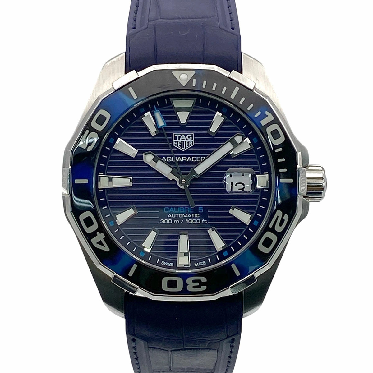 TAG Heuer Aquaracer Calibre 5 Watch Stainless Steel Rubber Blue/Navy Automatic