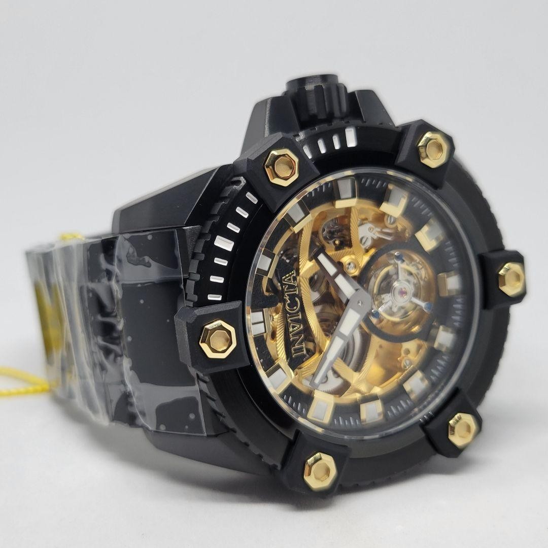 Invicta Reserve Grand Octane Tourbillon 56mm Automatic Watch Gold Dial Black Box