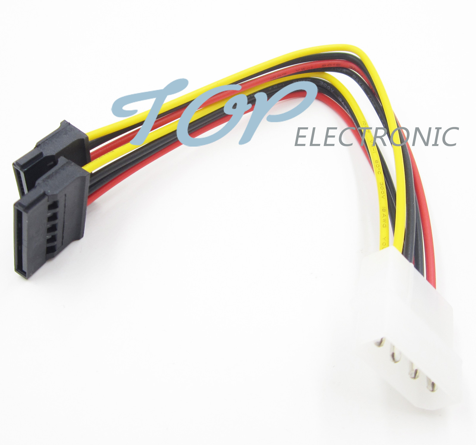 5PCS 4 Pin IDE Molex to 2 Serial ATA SATA Hard Drive Power Adapter Cable wire