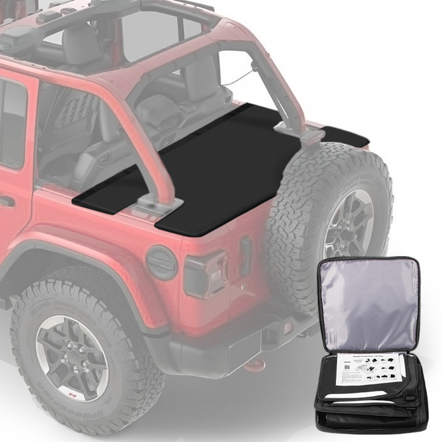 Tonneau Cover Rear Trunk Cover Cargo Soft Cover for Jeep Wrangler JLU 4Door 18+
