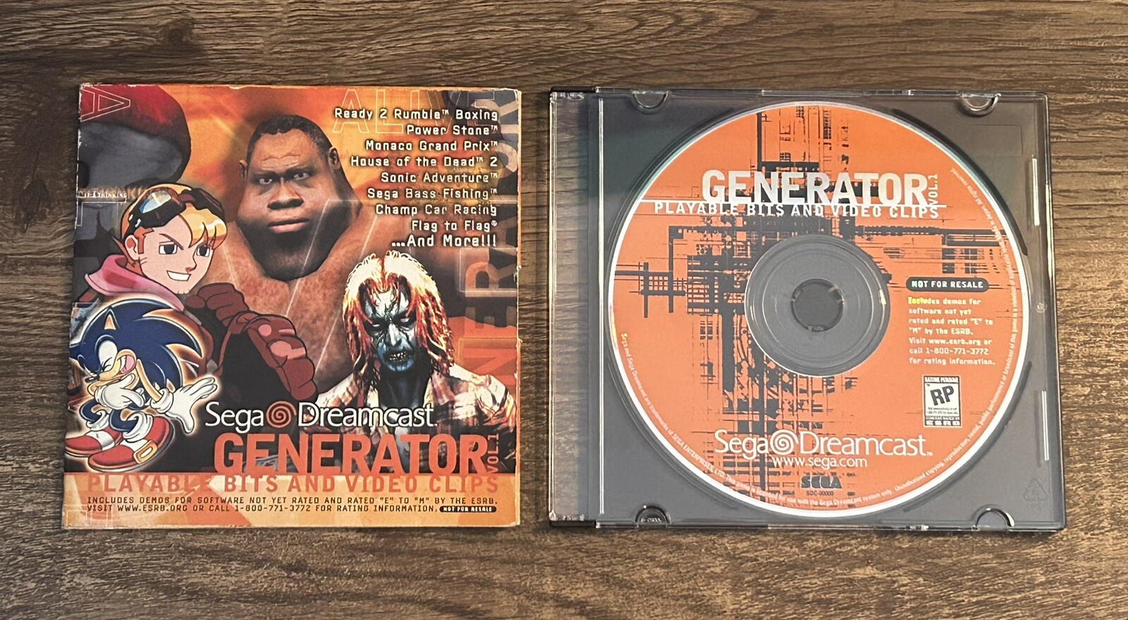 Sega Dreamcast Generator Demo Disc Vol. 1 1999 Vintage CD Video Game Disk