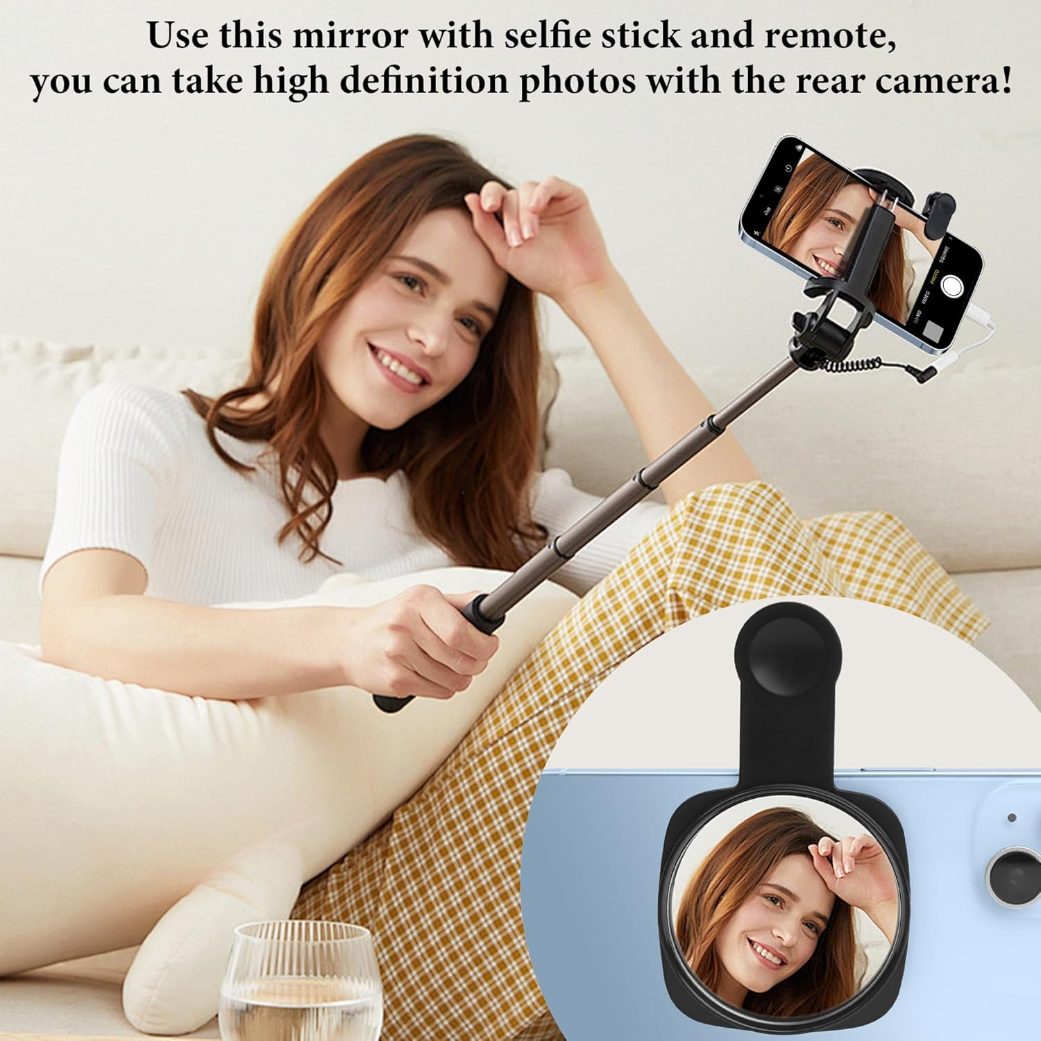 Phone Rear Camera Selfie Mirror – See How You Look in the Back Camera – for High