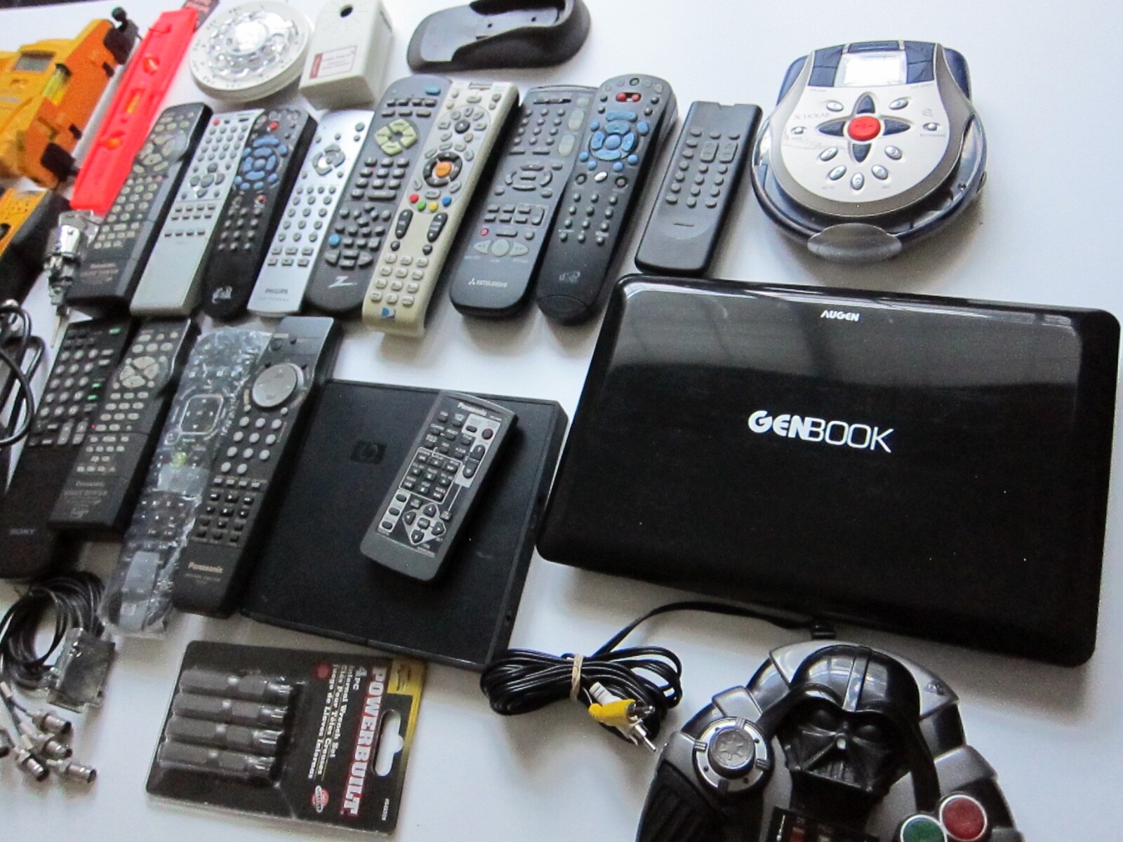 Mixed Lot of Electronics, remotes, Stud finder and more. T