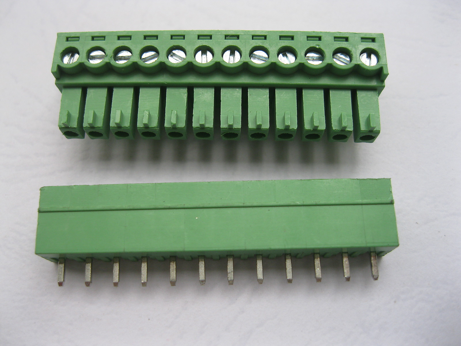 6 pcs Straight 12 pin 3.5mm Screw Terminal Block Connector Pluggable Type Green