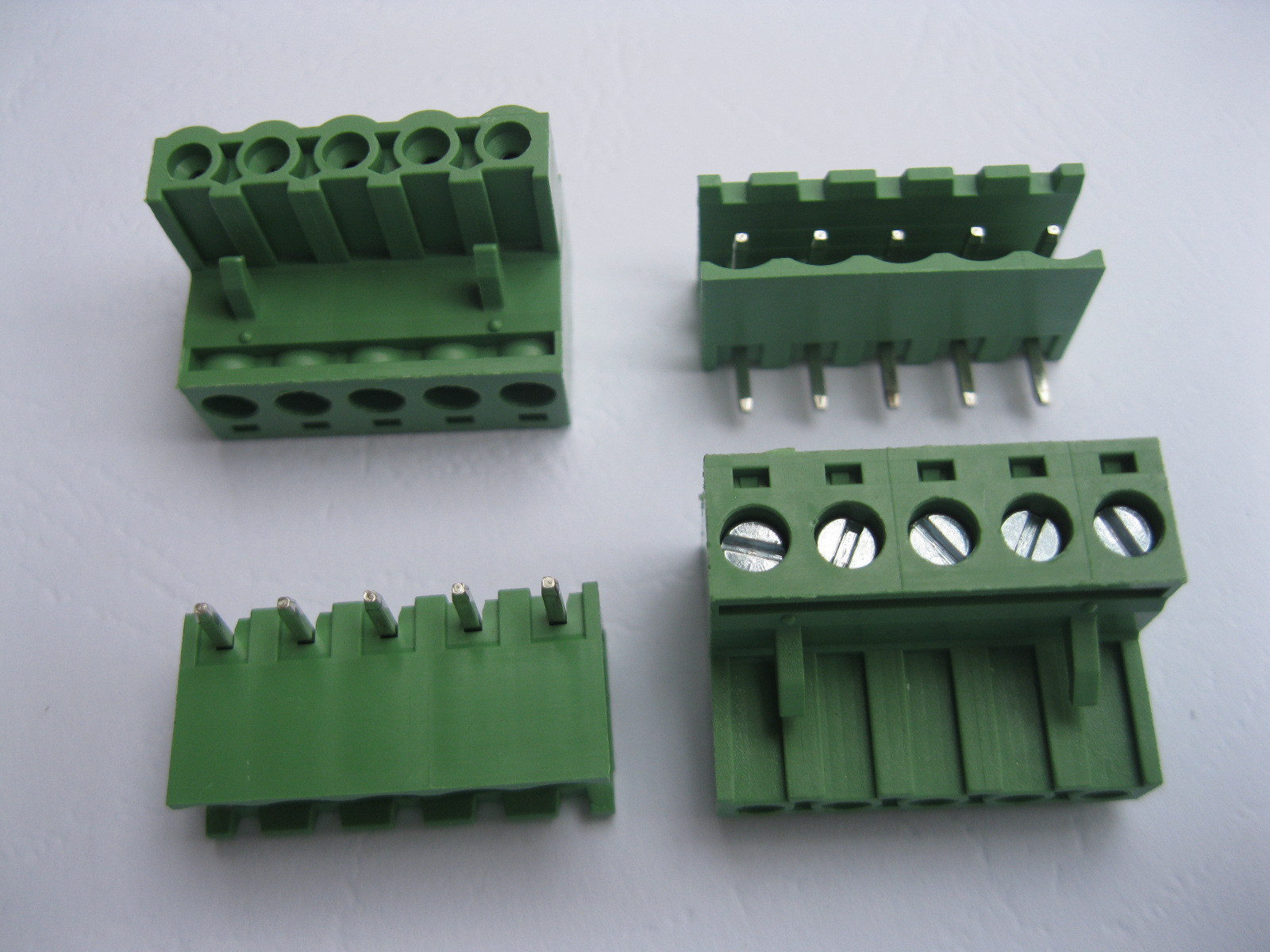 20 pcs Angle 5pin/way 5.08mm Screw Terminal Block Connector Green Pluggbale Type