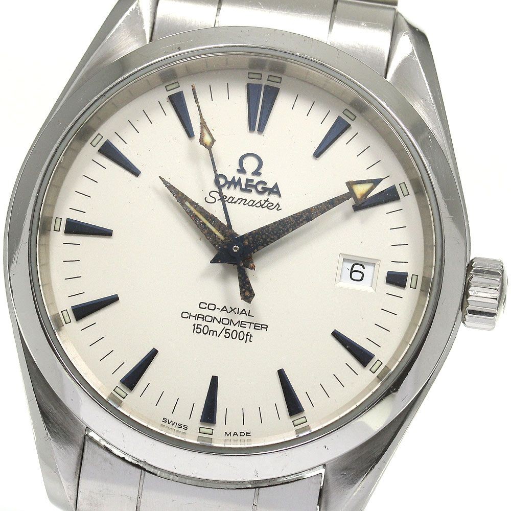 Omega Watch Seamaster Aqua Terra Co-Axial Date Automatic Silver 39mm Men’s Auth