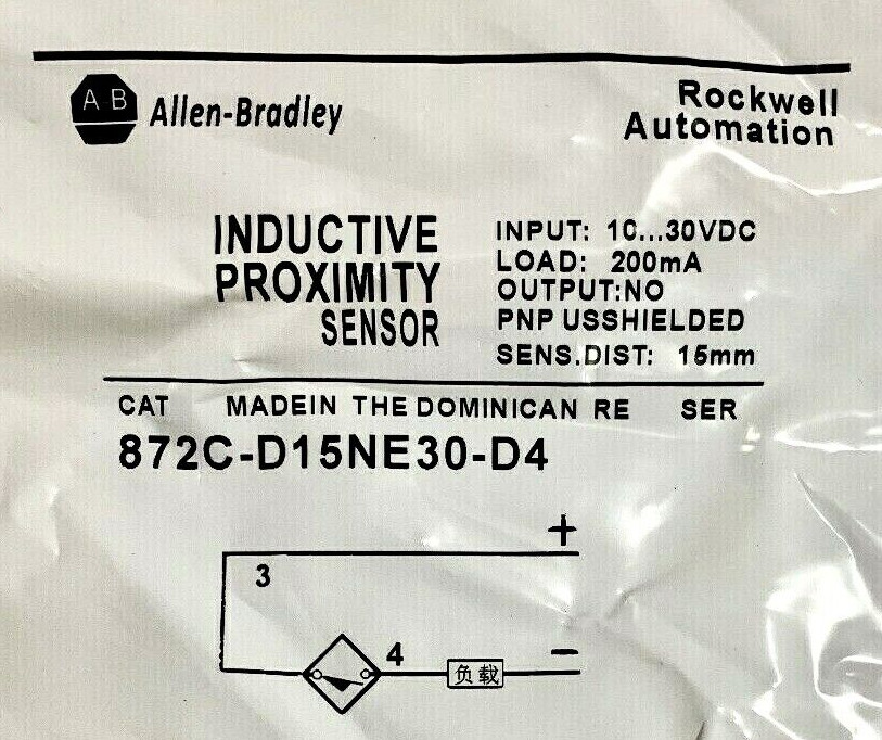 872C-D15NE30-D4 Proximity Switch Sensor for Allen Bradley