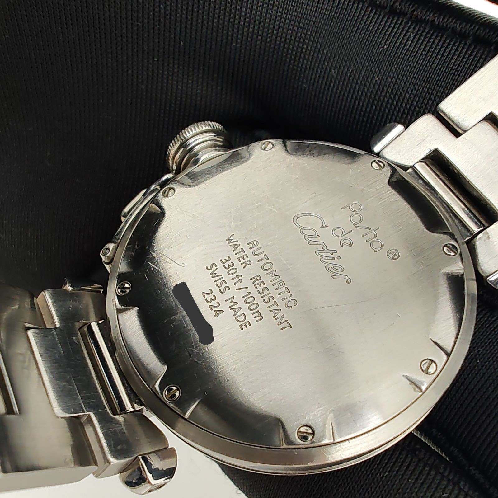 Cartier Watch Pasha C Orange Dial Mechanical Automatic AT Stainless Steel