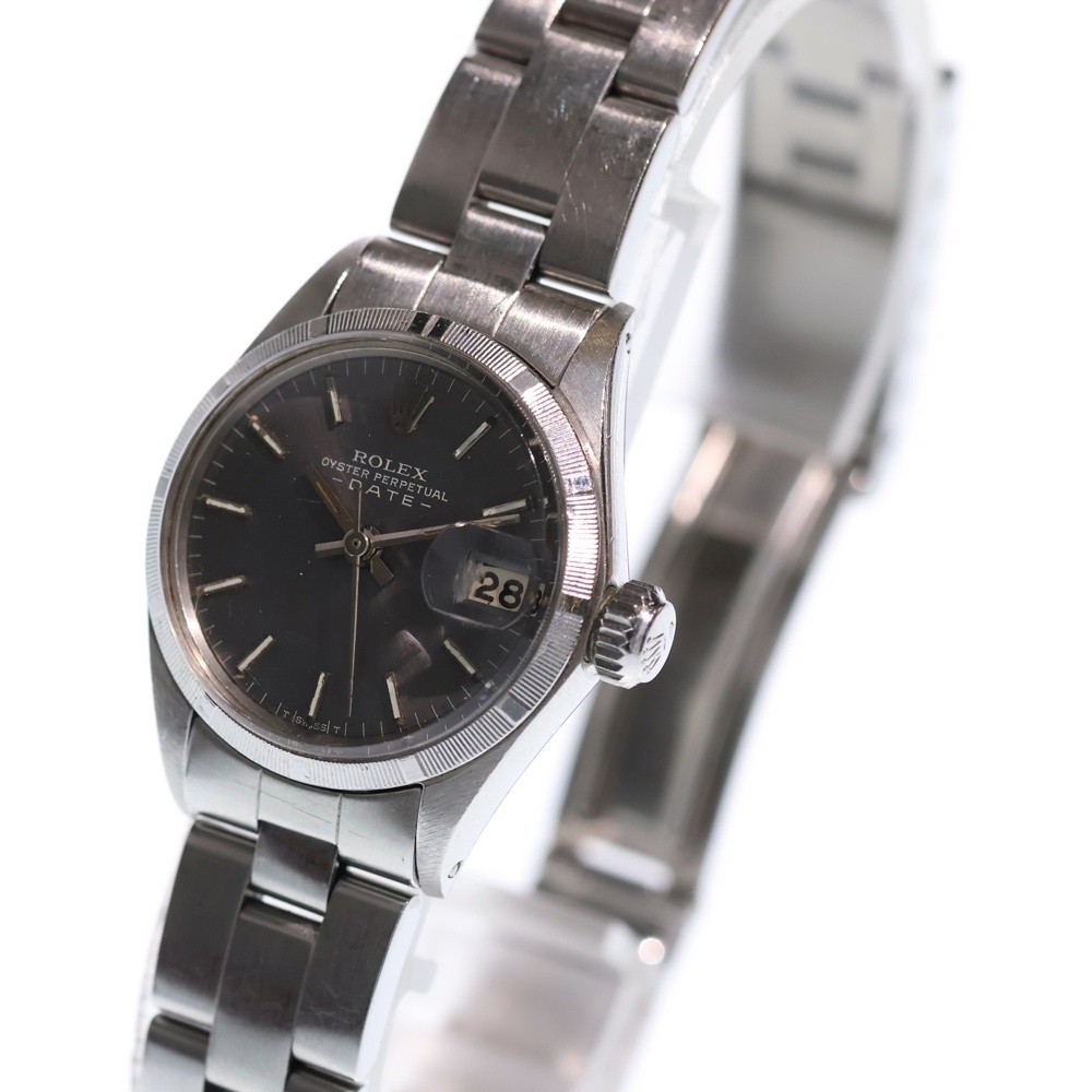 ROLEX Watch Oyster Perpetual Date SS/AT 6517 Gray Dial Stainless Steel Automatic