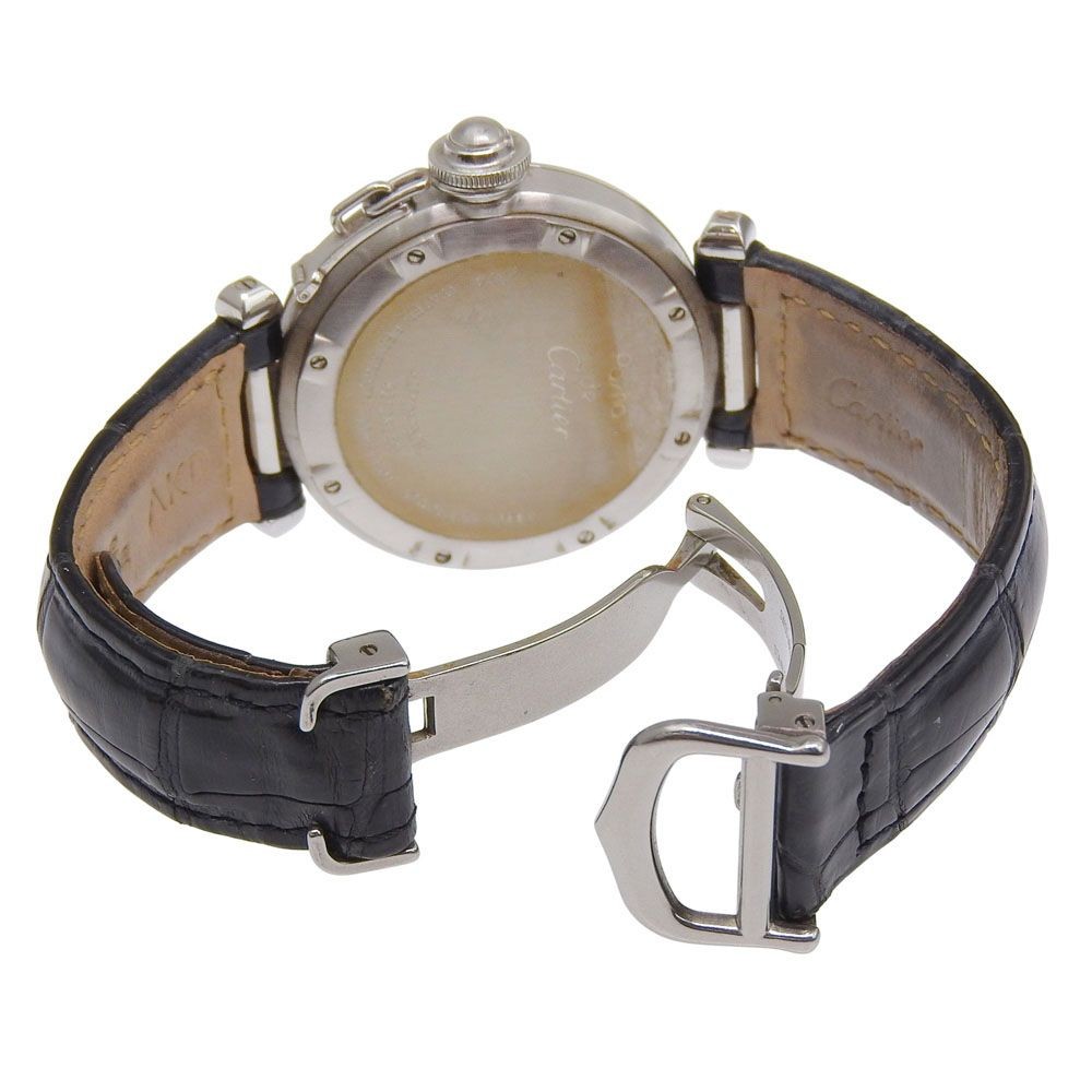 Cartier Watch Pasha C 2002 Christmas Limited Edition SS×Leather AT Silver Men’s