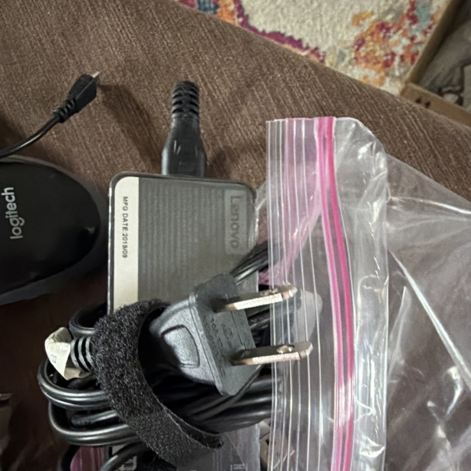 Logitech Lenovo Mixed Lot 2 Headsets Mouse tech tools Cables Accessories