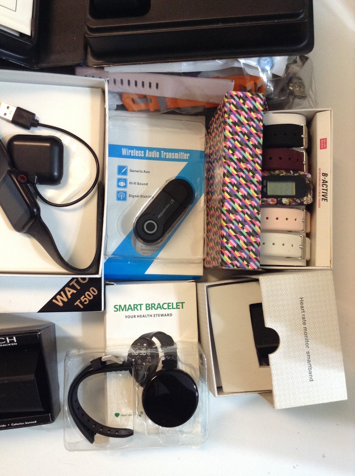 HUGE lot AS IS UNTESTED USED activity trackers bands chargers cases cords Lot-2