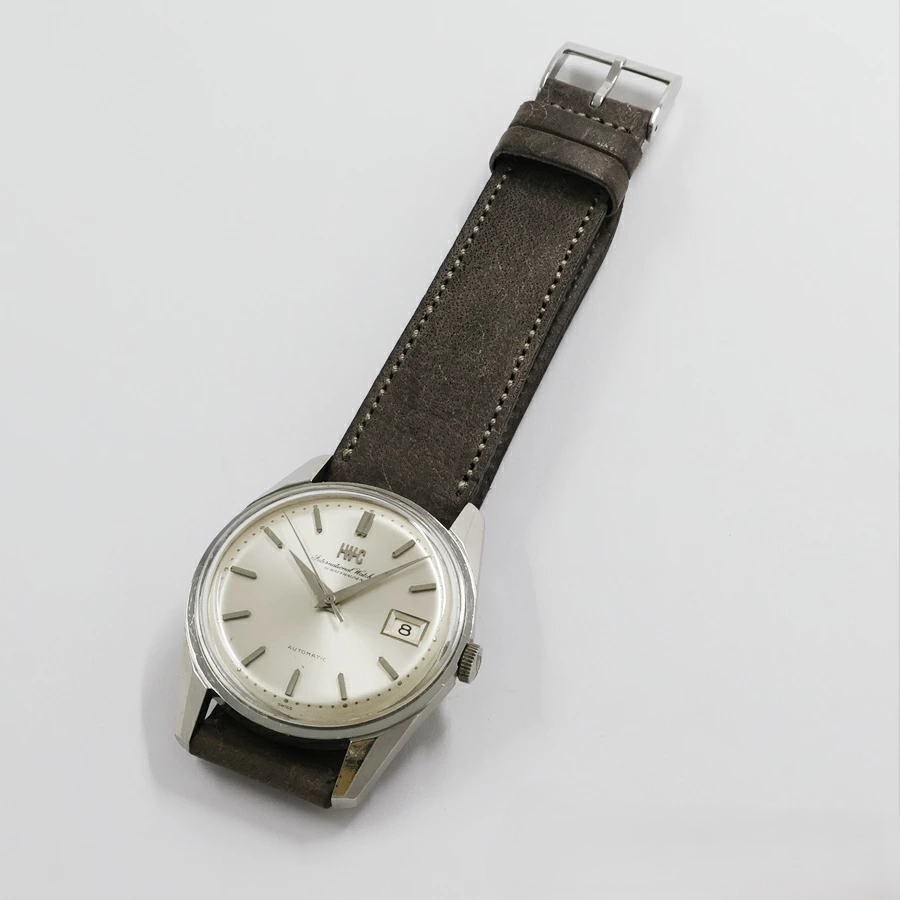 IWC Schaffhausen 820AD SSｘLeather Original Dial 1967 Silver Automatic Overhaul