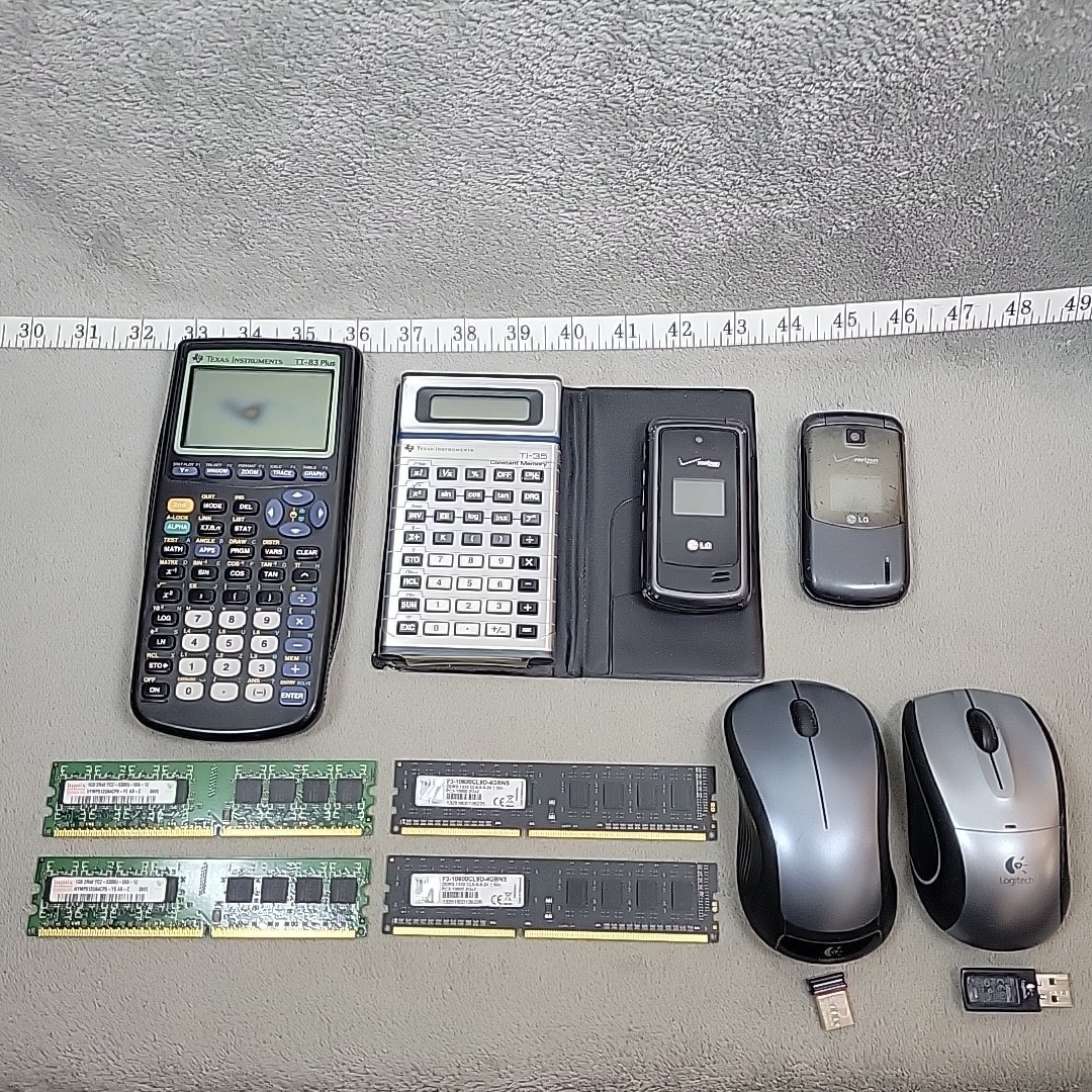 Mixed Electronics Lot TI-83 RAM LG Phones Mice Calculator PARTS – Some Working
