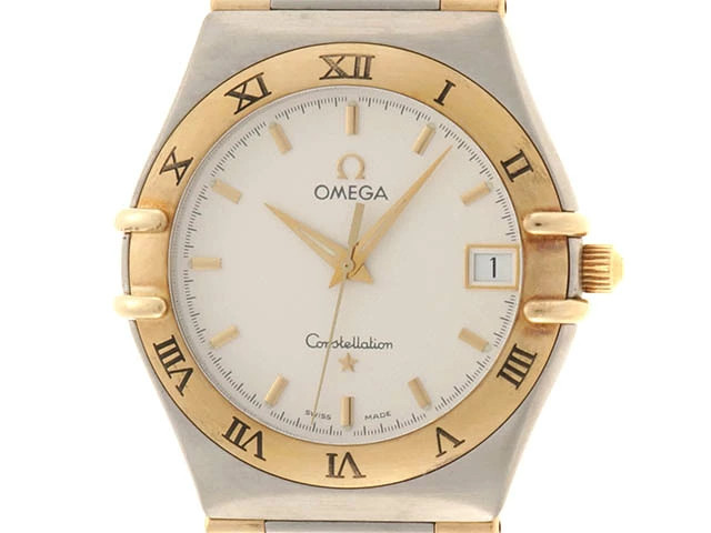 OMEGA Watch Constellation 1312.30 SS K18YG White Dial Quartz Unisex Wristwatch
