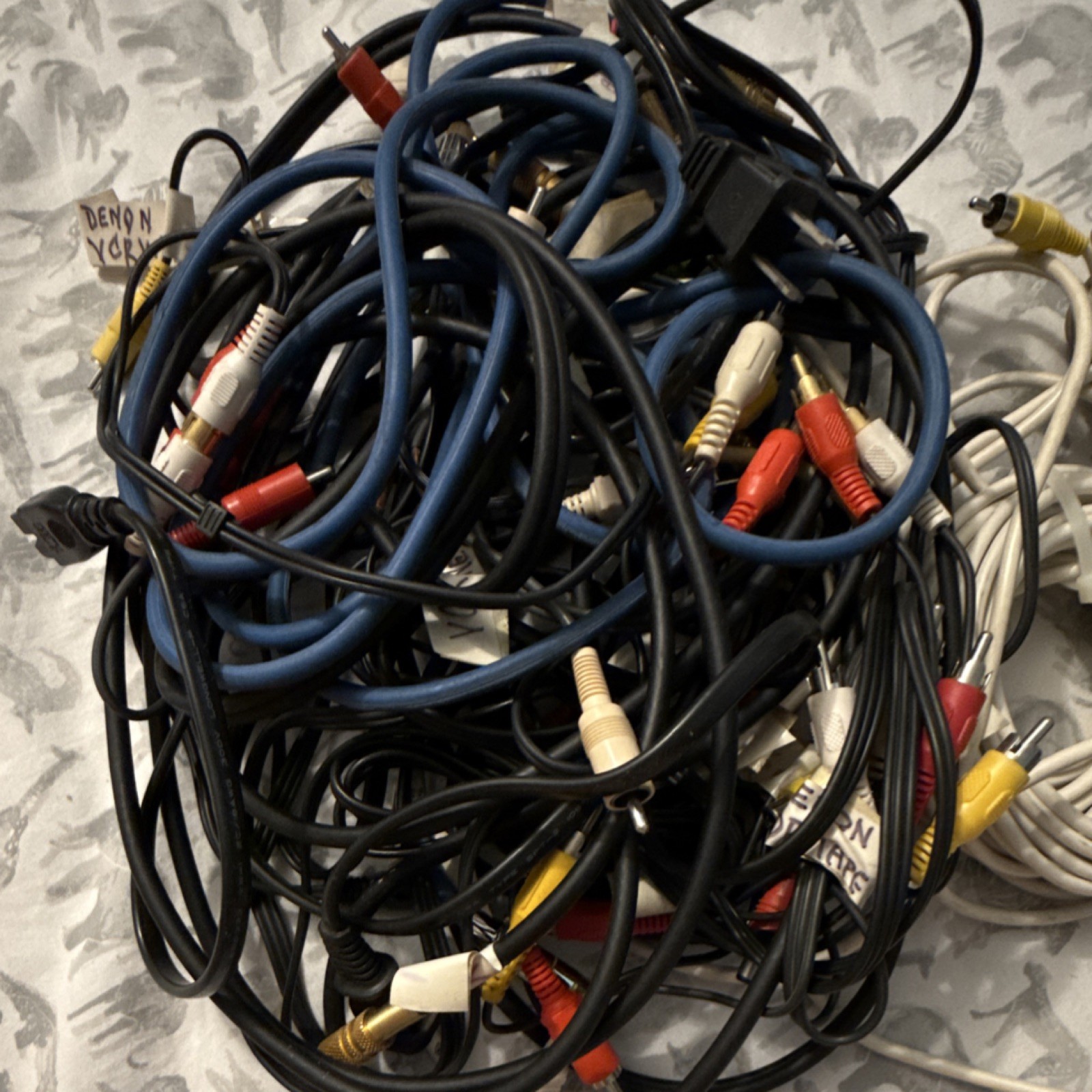 Denon Mixed Lot Audio Video Cables RCA Speaker Wire Various Types