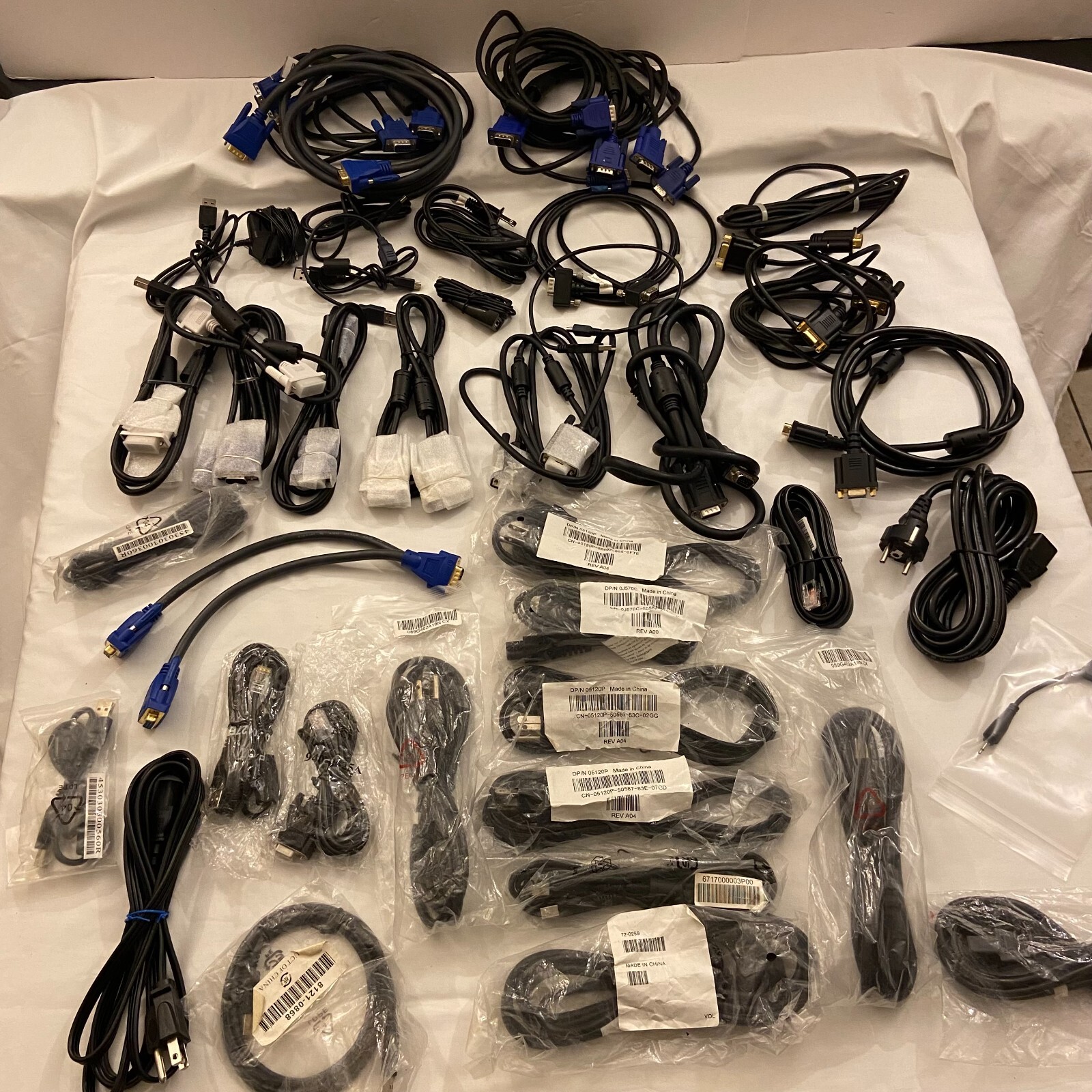 Assorted Mixed Electronics Parts & Large Amount of Cables Office Liq.