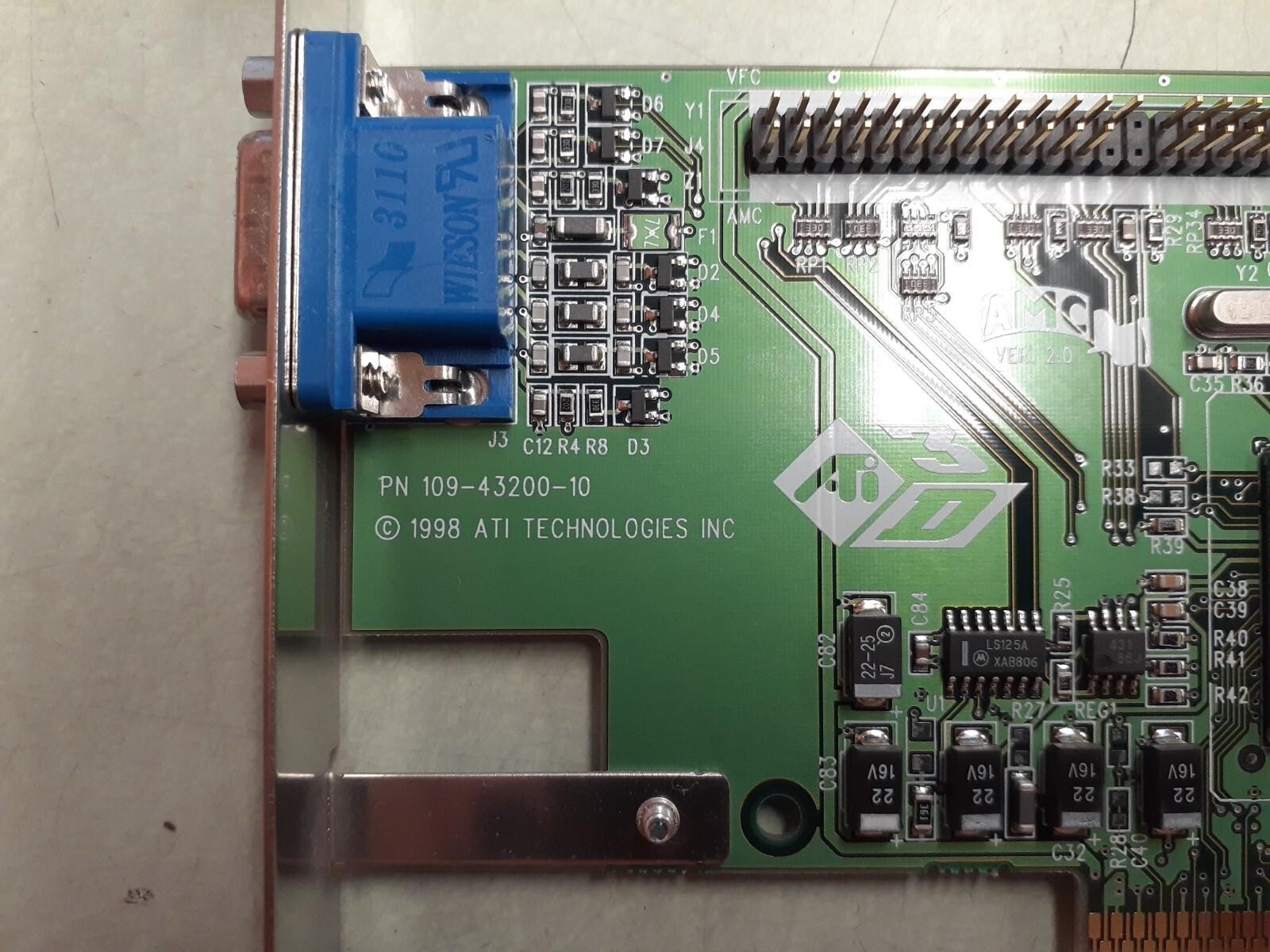 ATI 3D Rage Pro AGP 2X Computer Video Card Gateway 109-43200-10