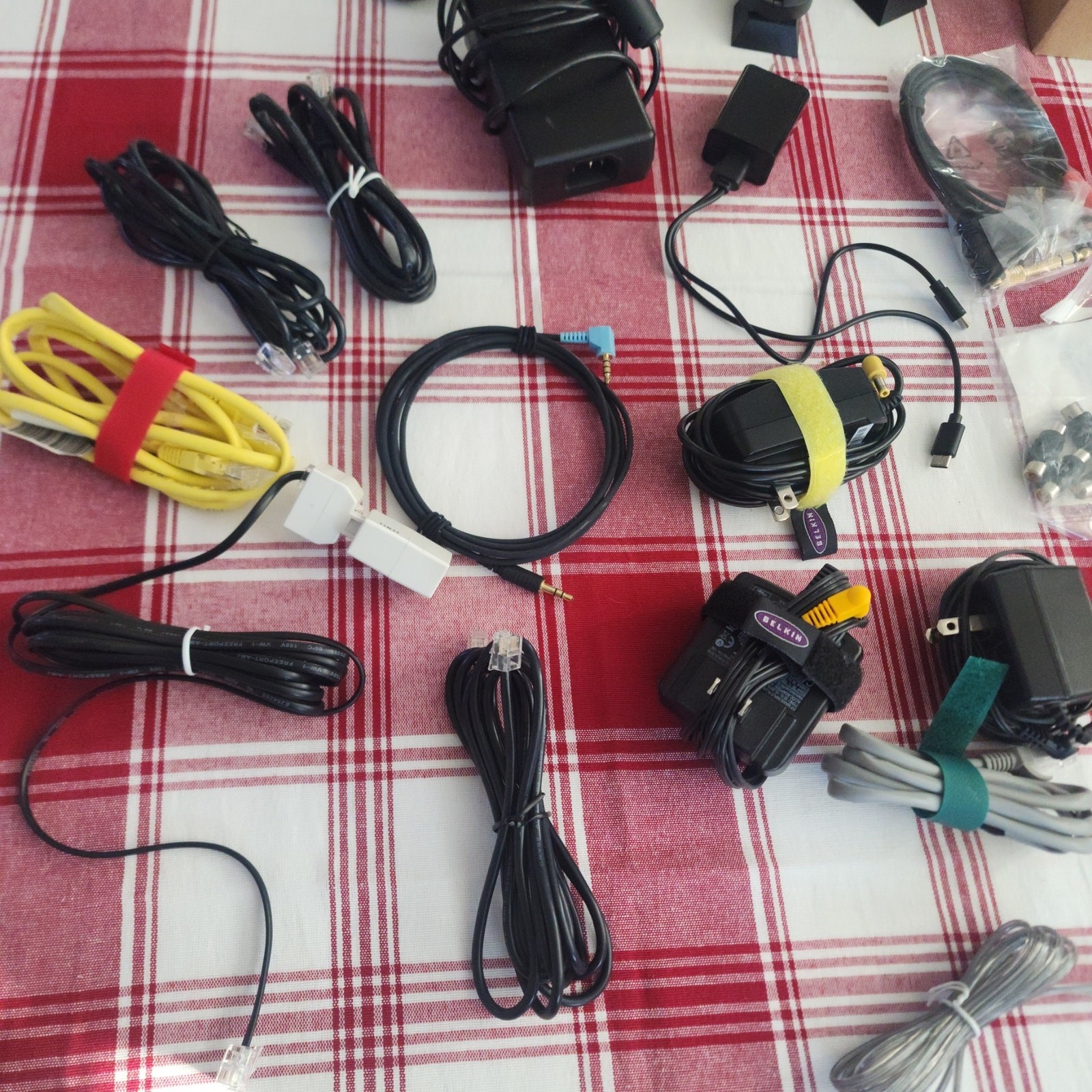 9 lb Electronics Lot – Cables Chargers Adapters Parts Mixed Tech Box AS‑IS