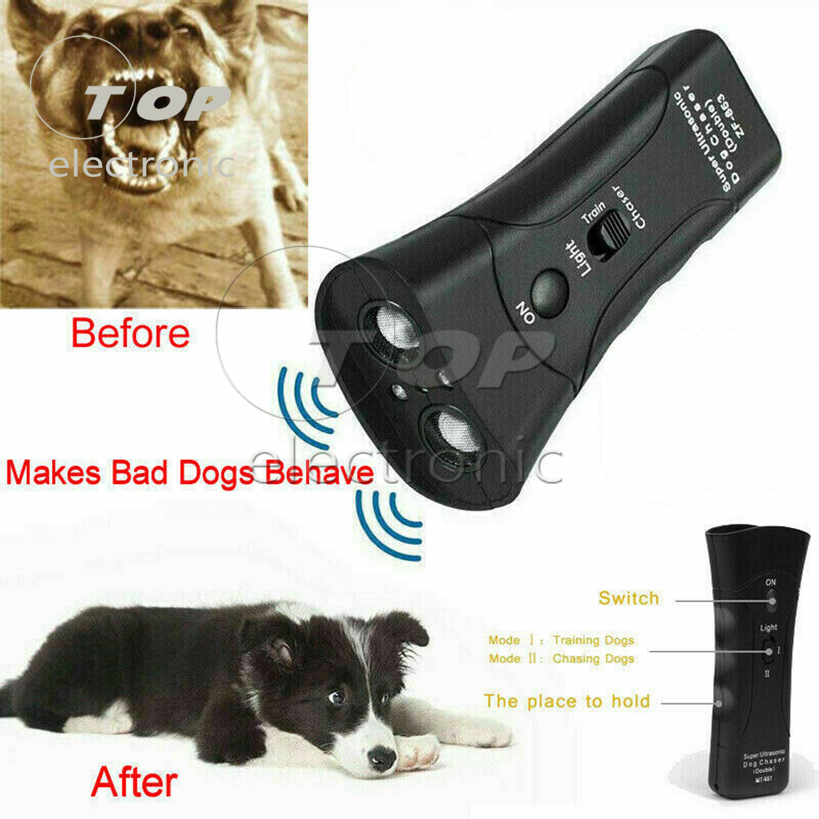 For Ultrasonic Stop Barking Away Bark Control Dog Training Repeller Device