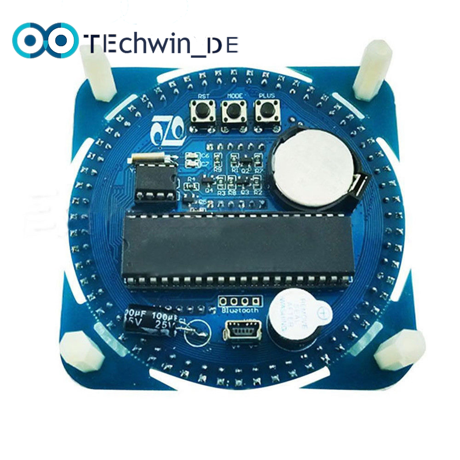 DIY DS1302 Rotating LED Electronic Digital Clock Kit 51 SCM Learning Board 5V