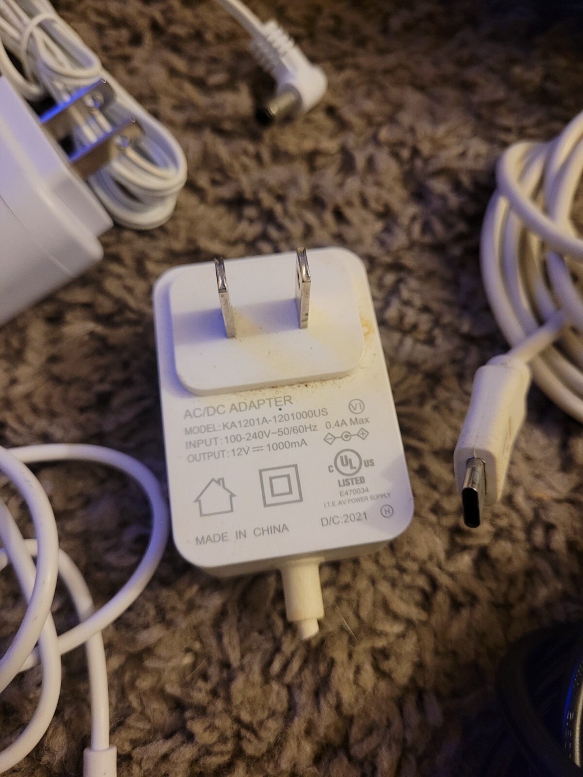 Electronic Cords Lot With Power Cords And Speakers Untested Lot