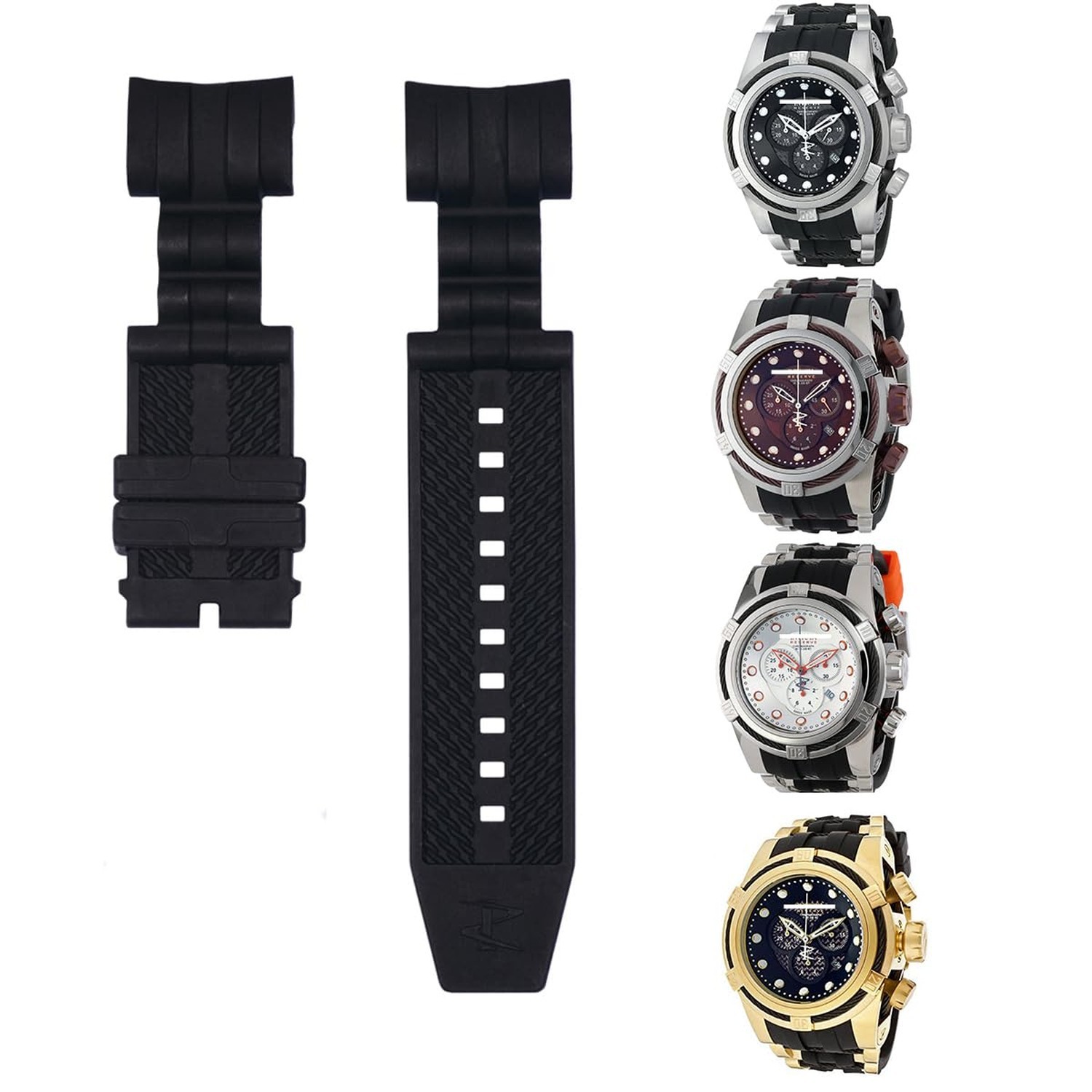 for Invicta Reserve Jason Taylor Bolt Zeus Watch Replacement Rubber Silicone …