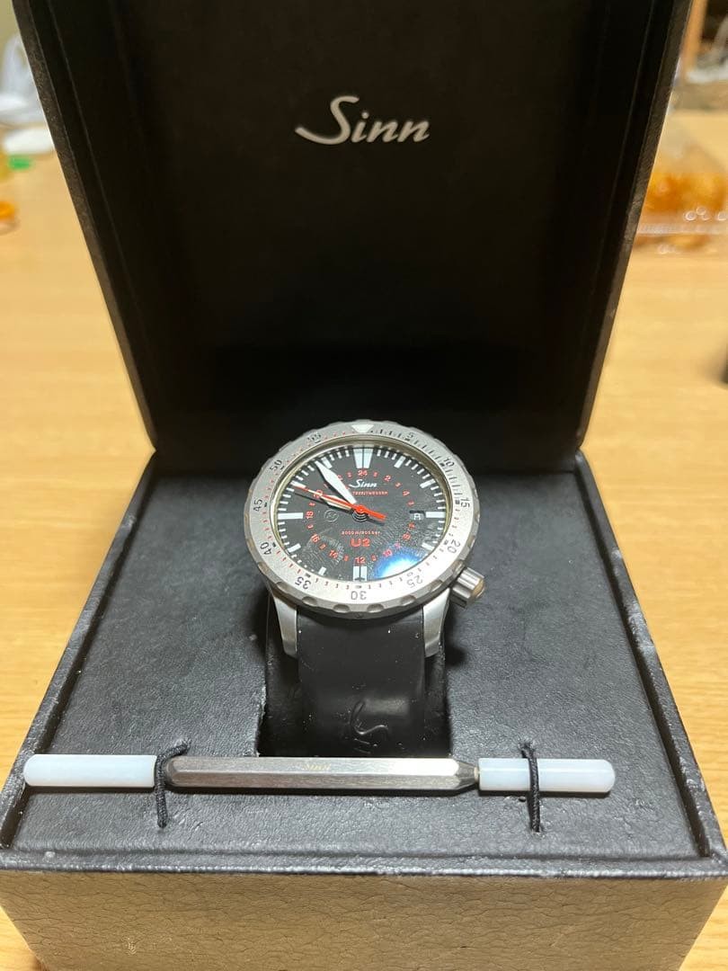 Sinn Watch U2 Analog Black Dial Stainless Steel Men’s Wristwatch w/Box, Warranty