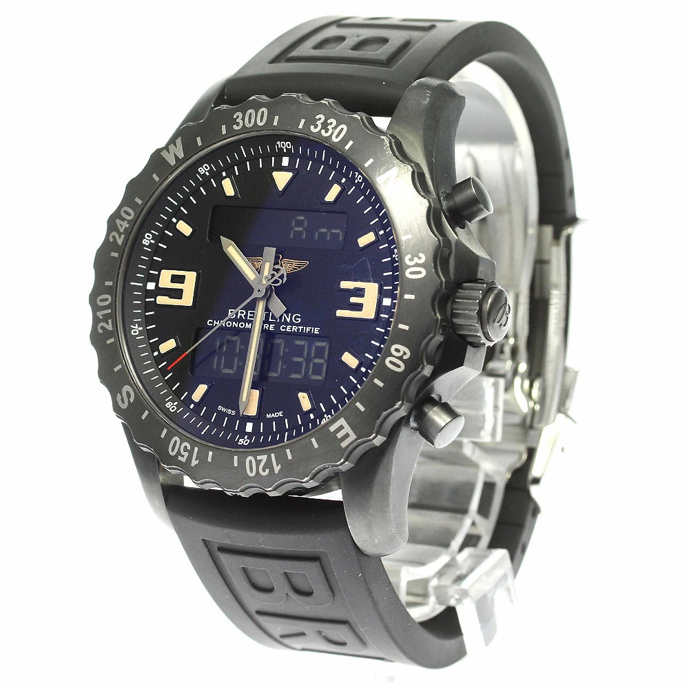 BREITLING aerospace Chronospace Military Quartz 47mm Black w/Box warranty Auth