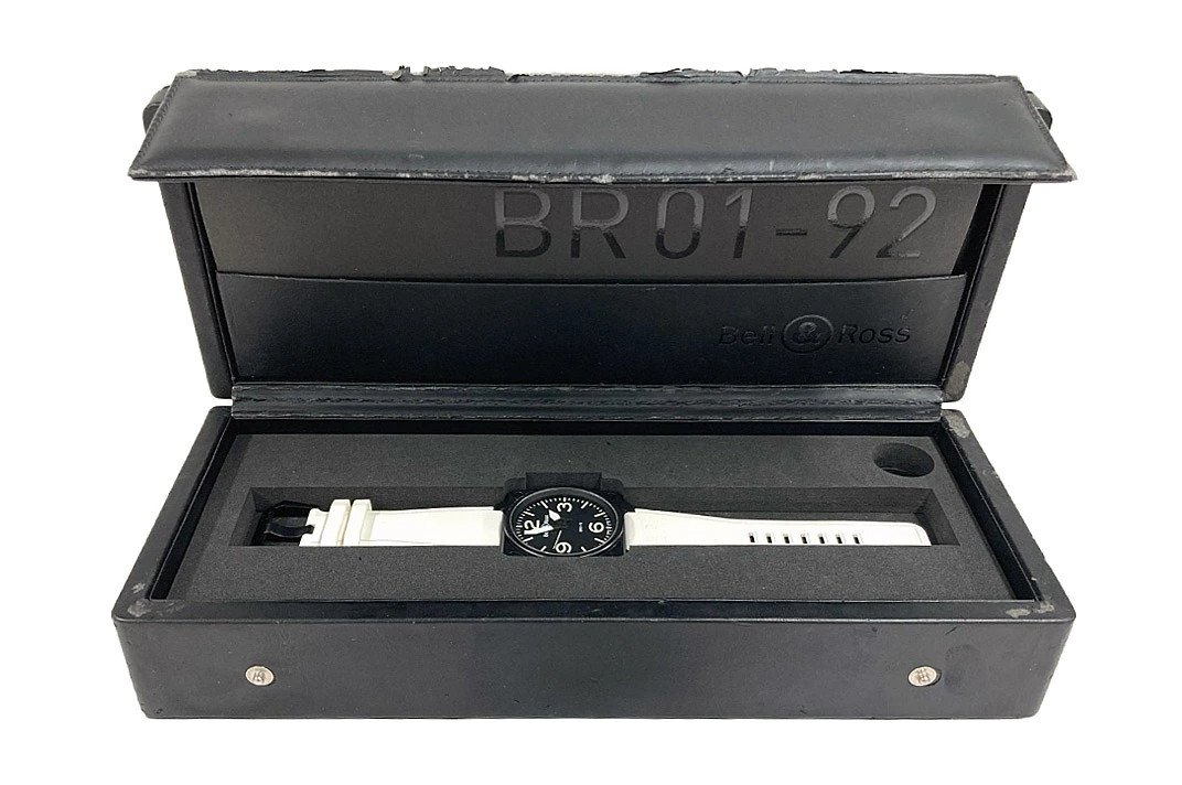 Bell & Ross BR01-92-S-06119 Aviation Black Dial Automatic White Rubber Watch