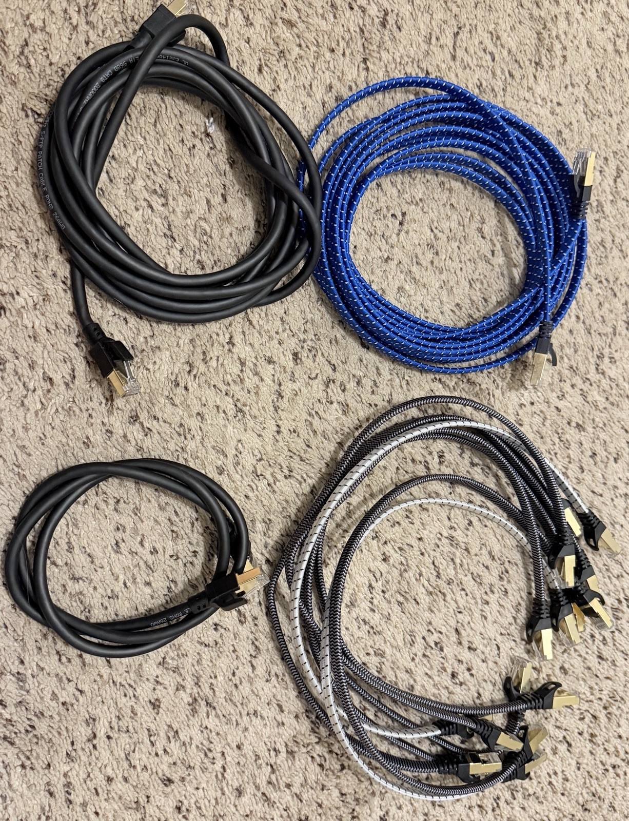 Box Of Assorted Ethernet Cables (11) – UNTESTED