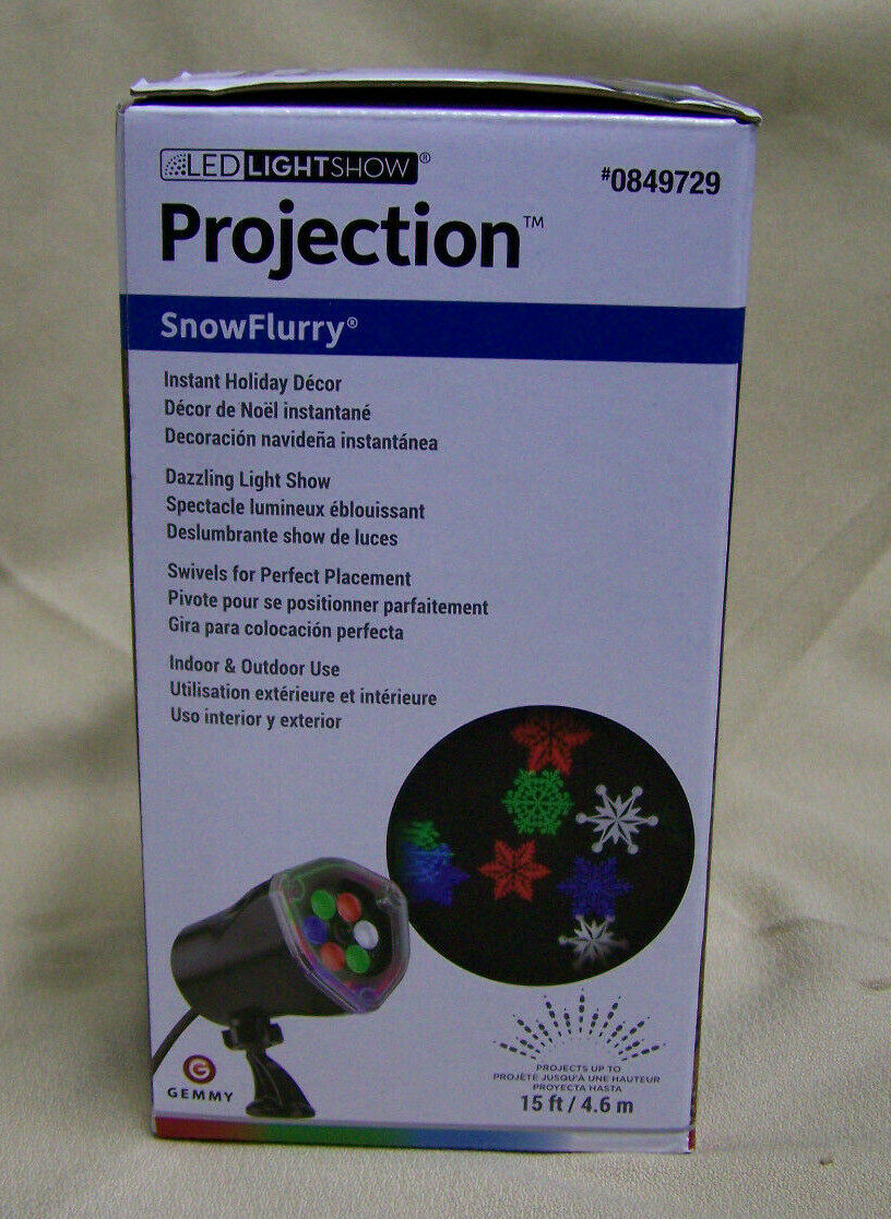 Gemmy Multicolor Snow Flurry Projection LED Lightshow #0849729 holiday light