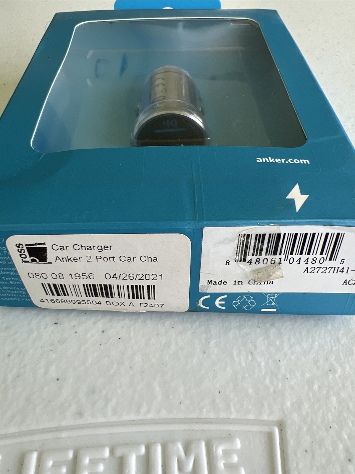 Anker 76625608 PowerDrive 2 Alloy Car Charger, 24W, With 2 PowerIQ Ports Silver
